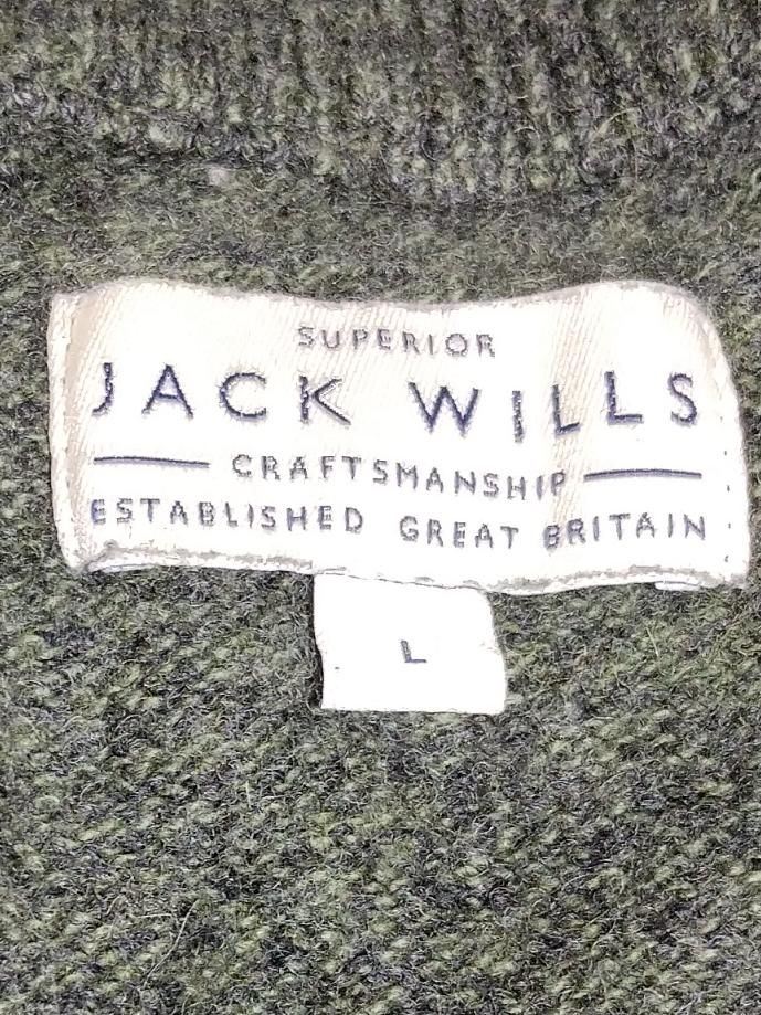Jack Wills Men's Jumper L Green Wool with Cotton Round Neck Pullover - Image 5