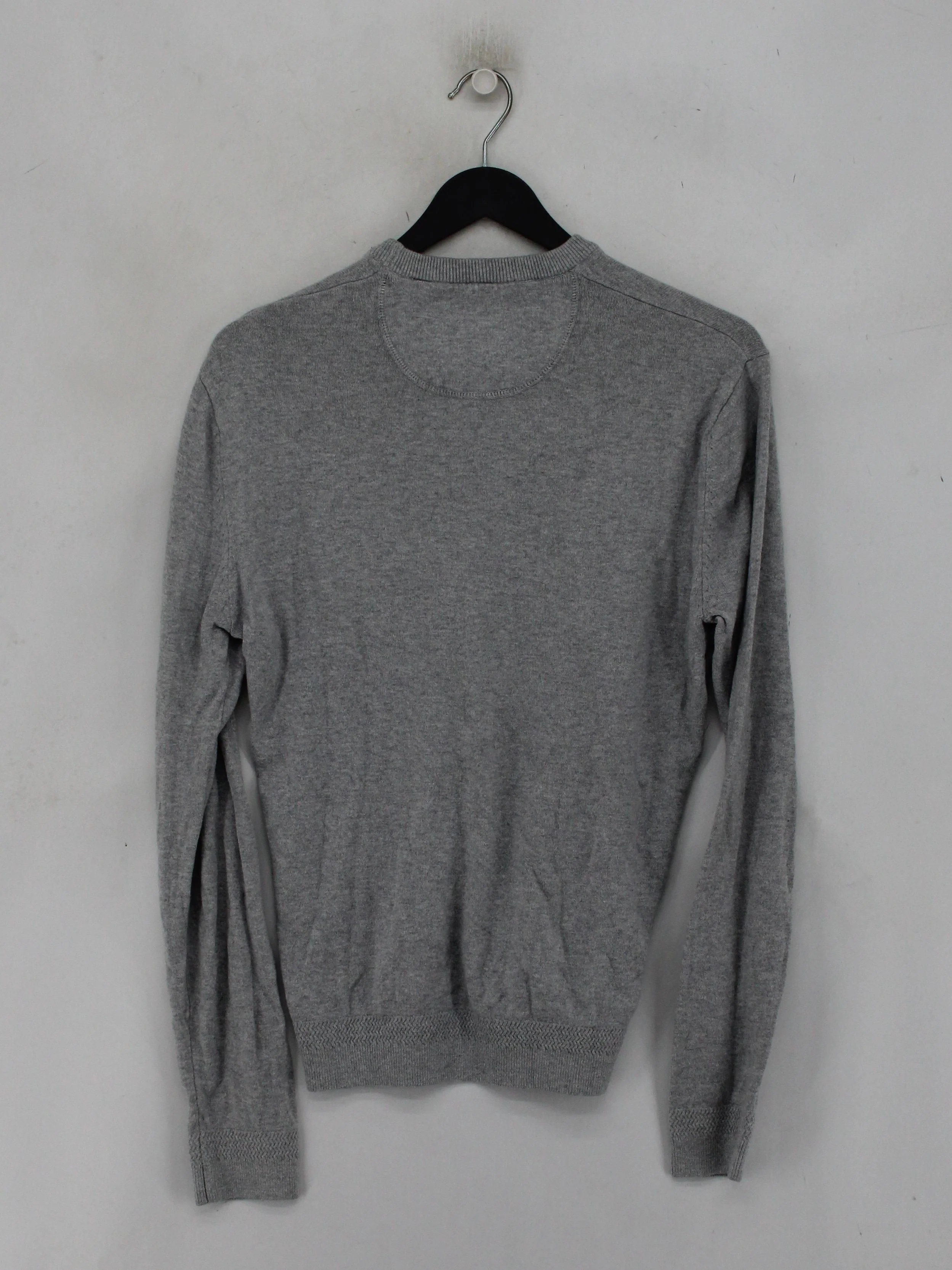 Jack Wills Men's Jumper S Grey Cotton with Wool Crew Neck Pullover - Image 2
