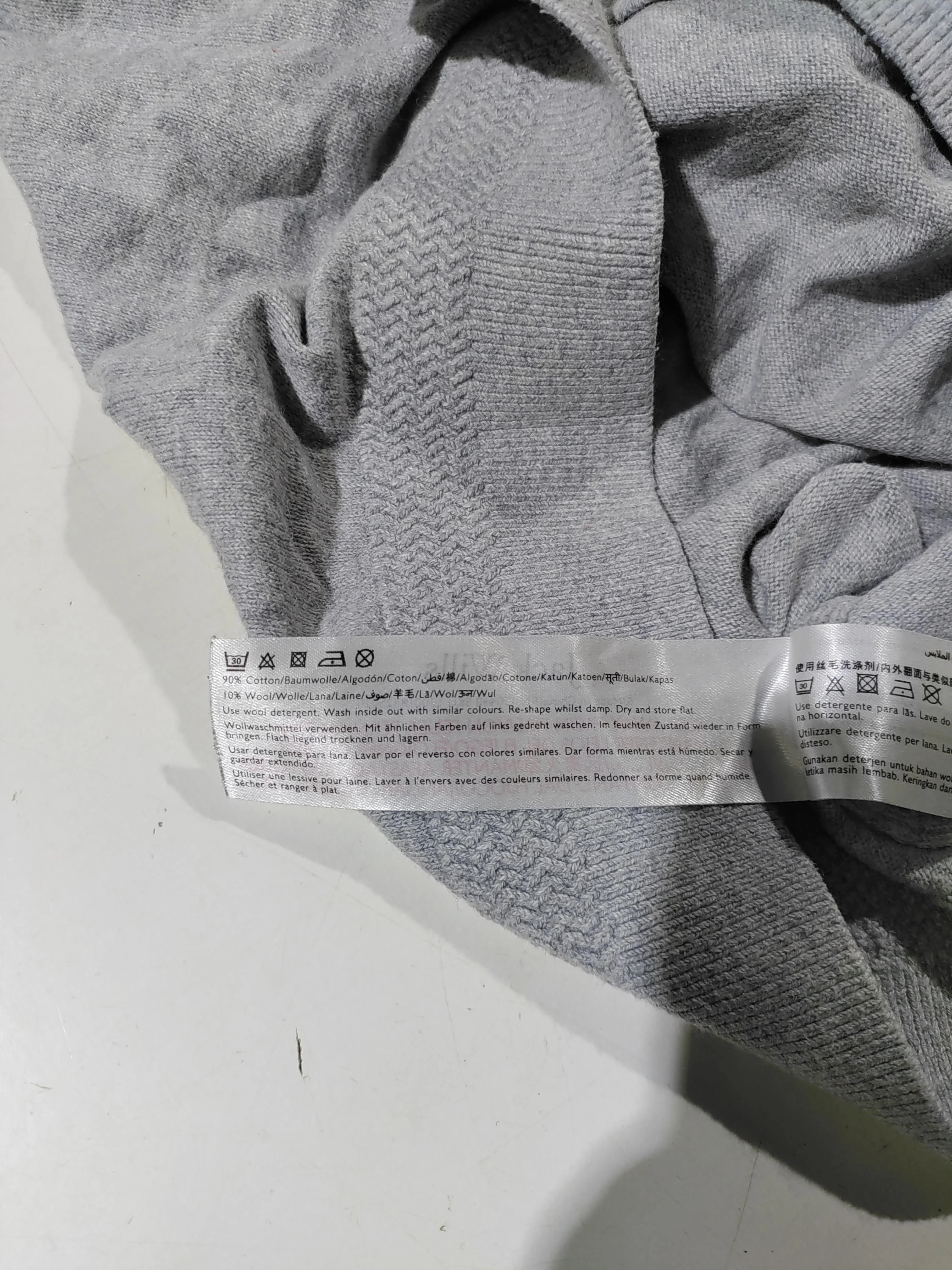 Jack Wills Men's Jumper S Grey Cotton with Wool Crew Neck Pullover - Image 6