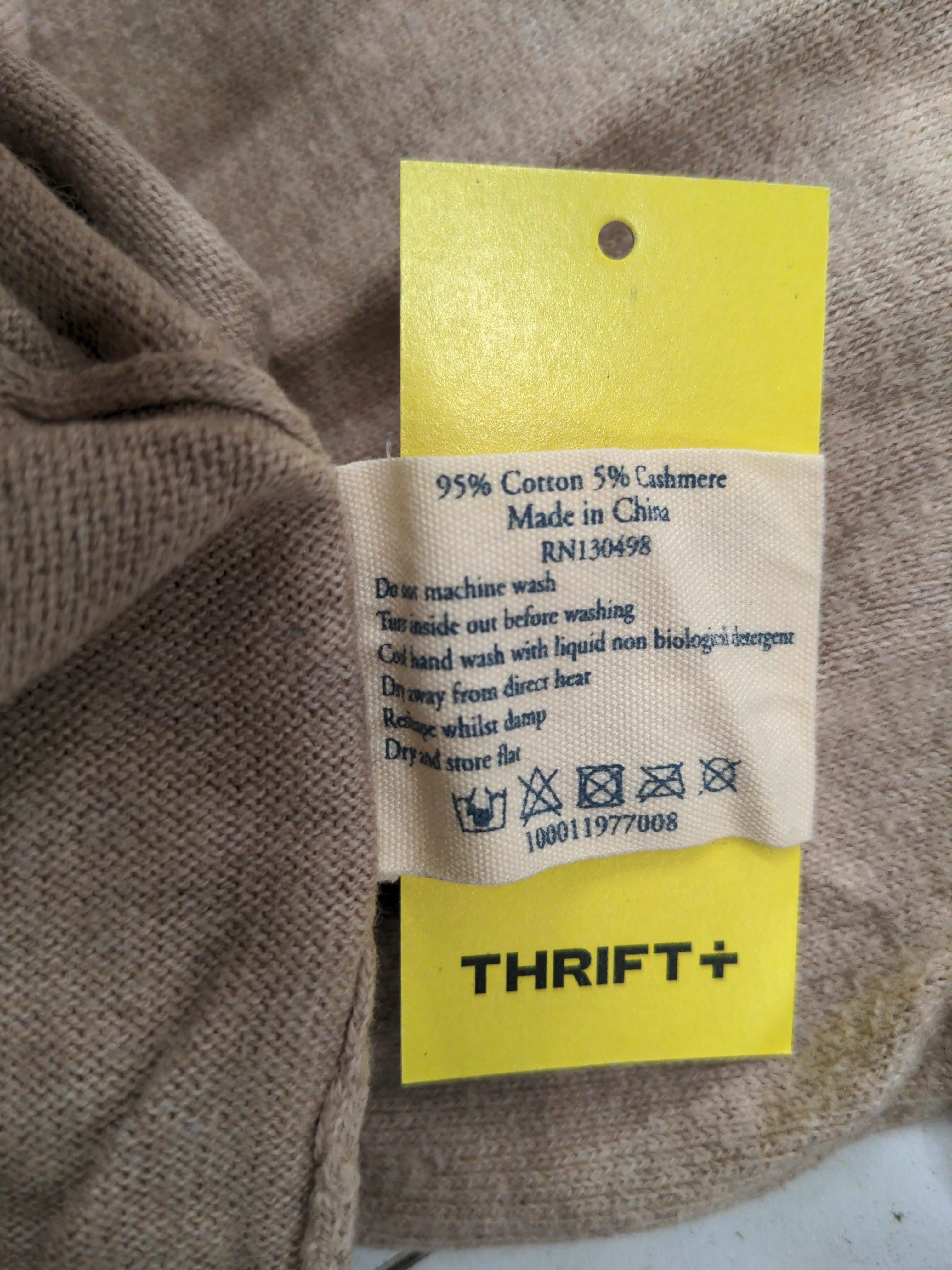 Jack Wills Men's Jumper S Tan Cotton with Cashmere Crew Neck Pullover - Image 6