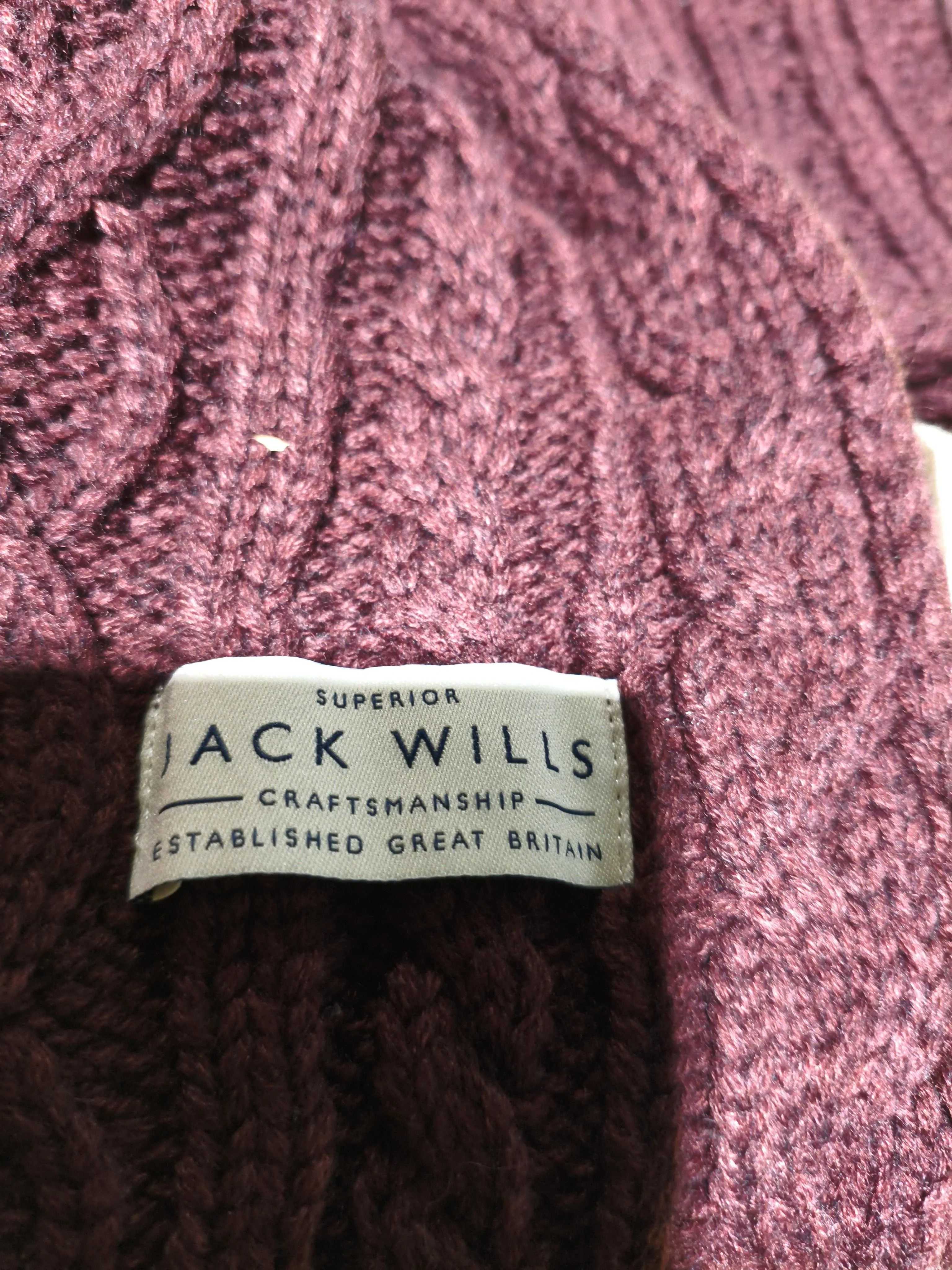 Jack Wills Men's Scarf Red Acrylic with Wool Scarf - Image 5