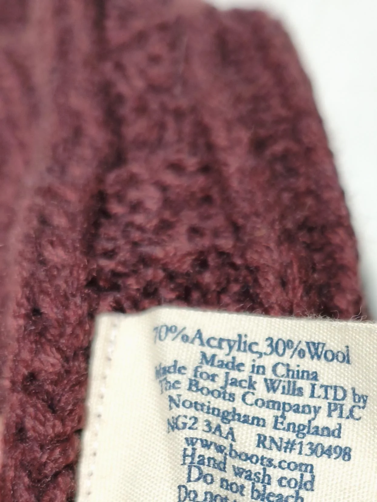 Jack Wills Men's Scarf Red Acrylic with Wool Scarf - Image 6