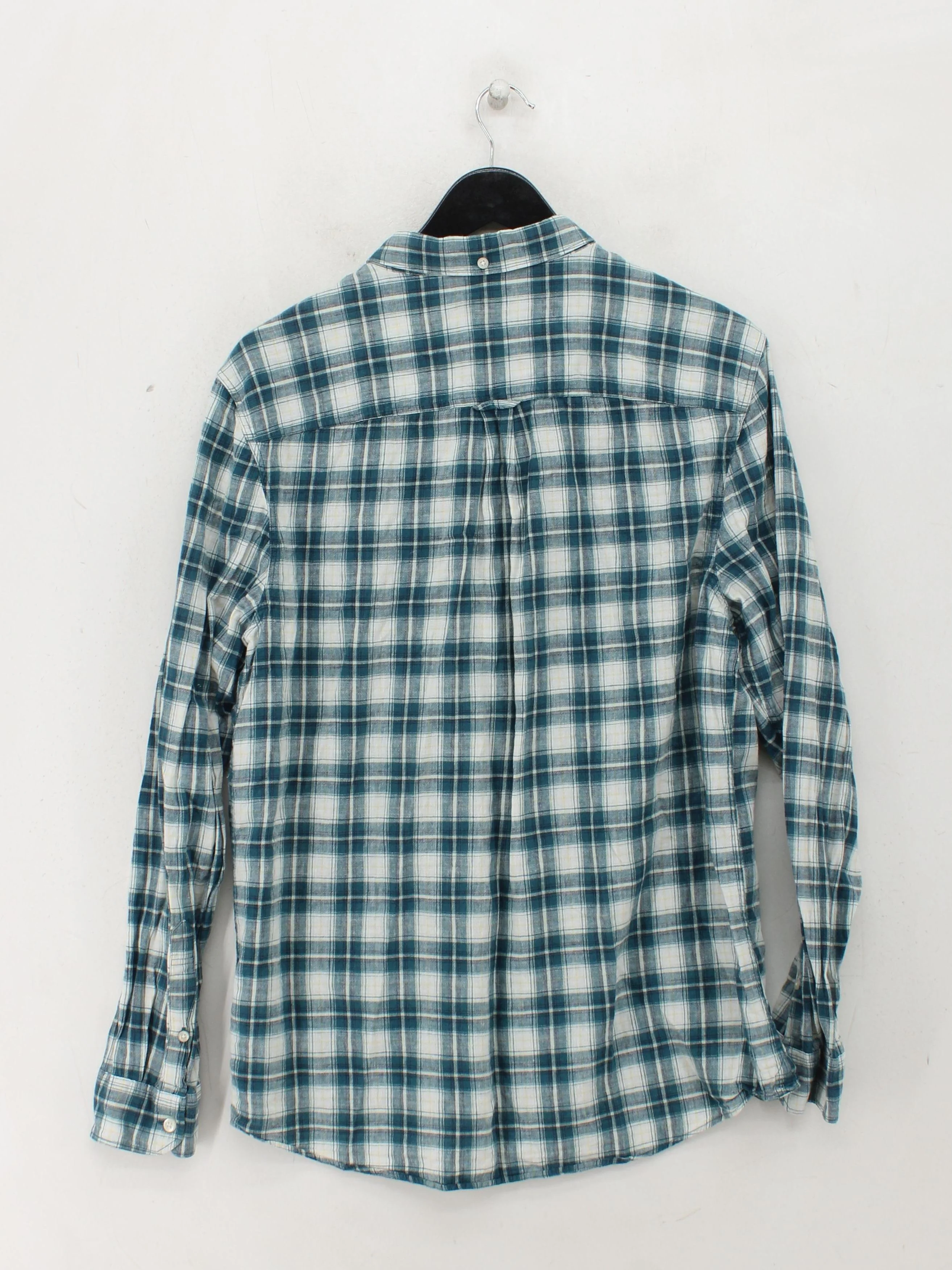 Jack Wills Men's Shirt L Blue Checkered Linen with Cotton Basic - Image 2
