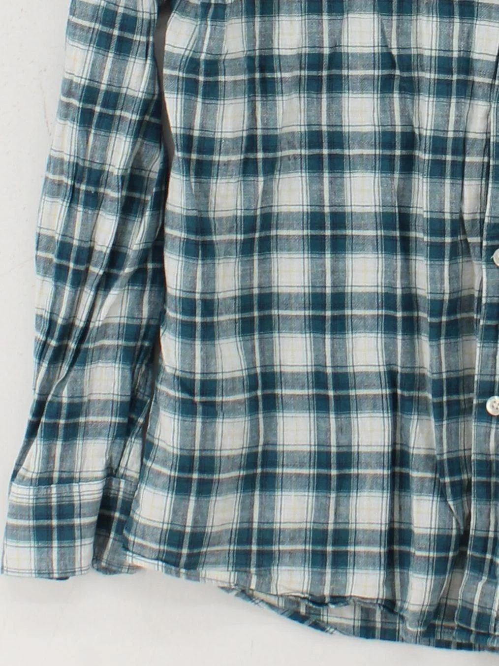 Jack Wills Men's Shirt L Blue Checkered Linen with Cotton Basic - Image 4