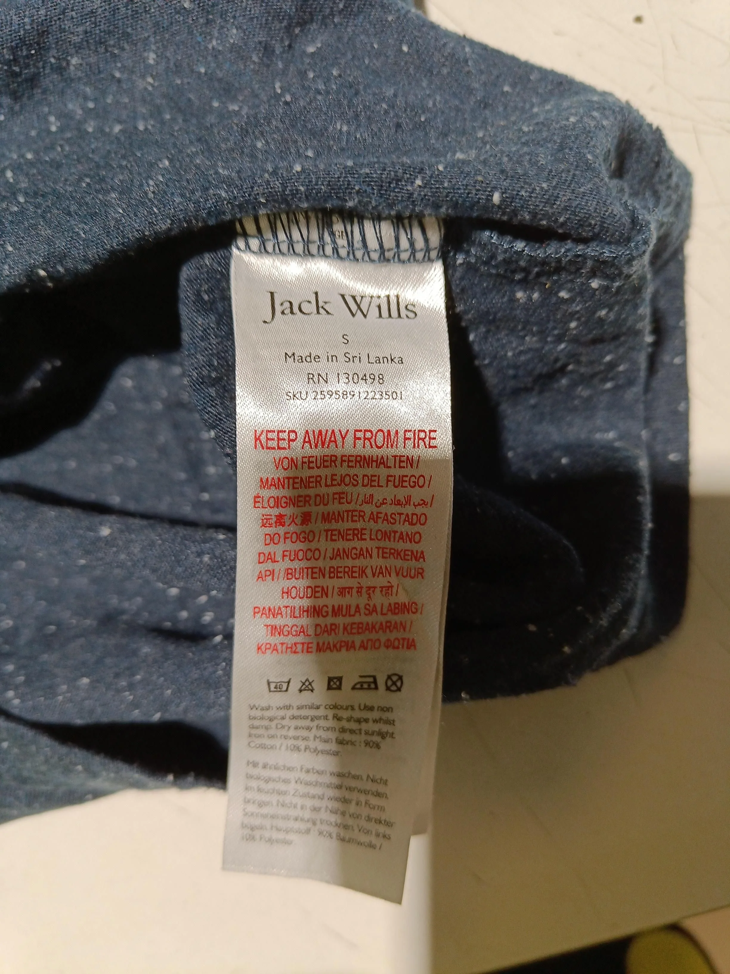 Jack Wills Men's T-Shirt S Blue Cotton with Polyester Basic - Image 6