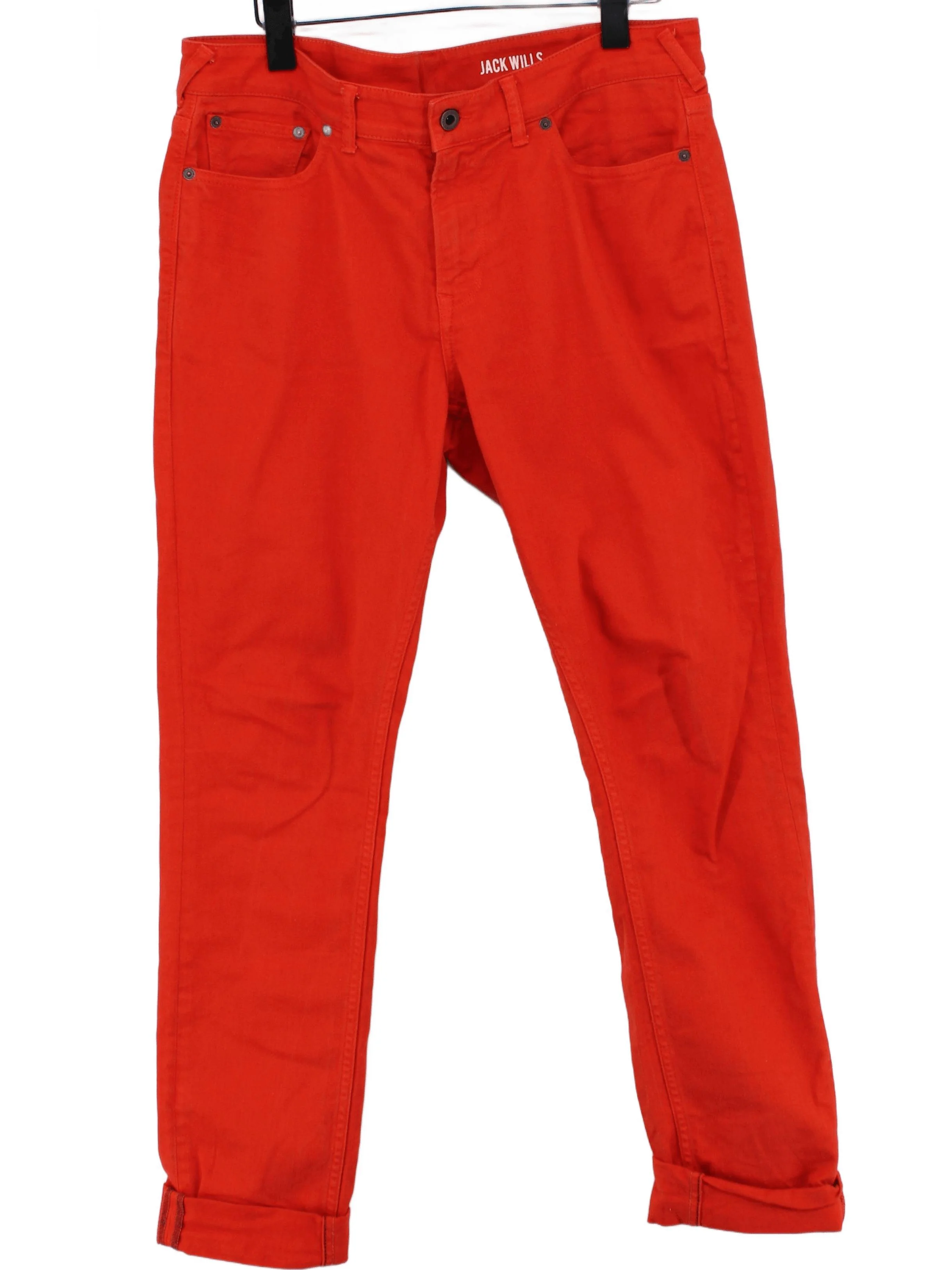 Jack Wills Men's Trousers W 34 in Orange Cotton with Elastane Chino