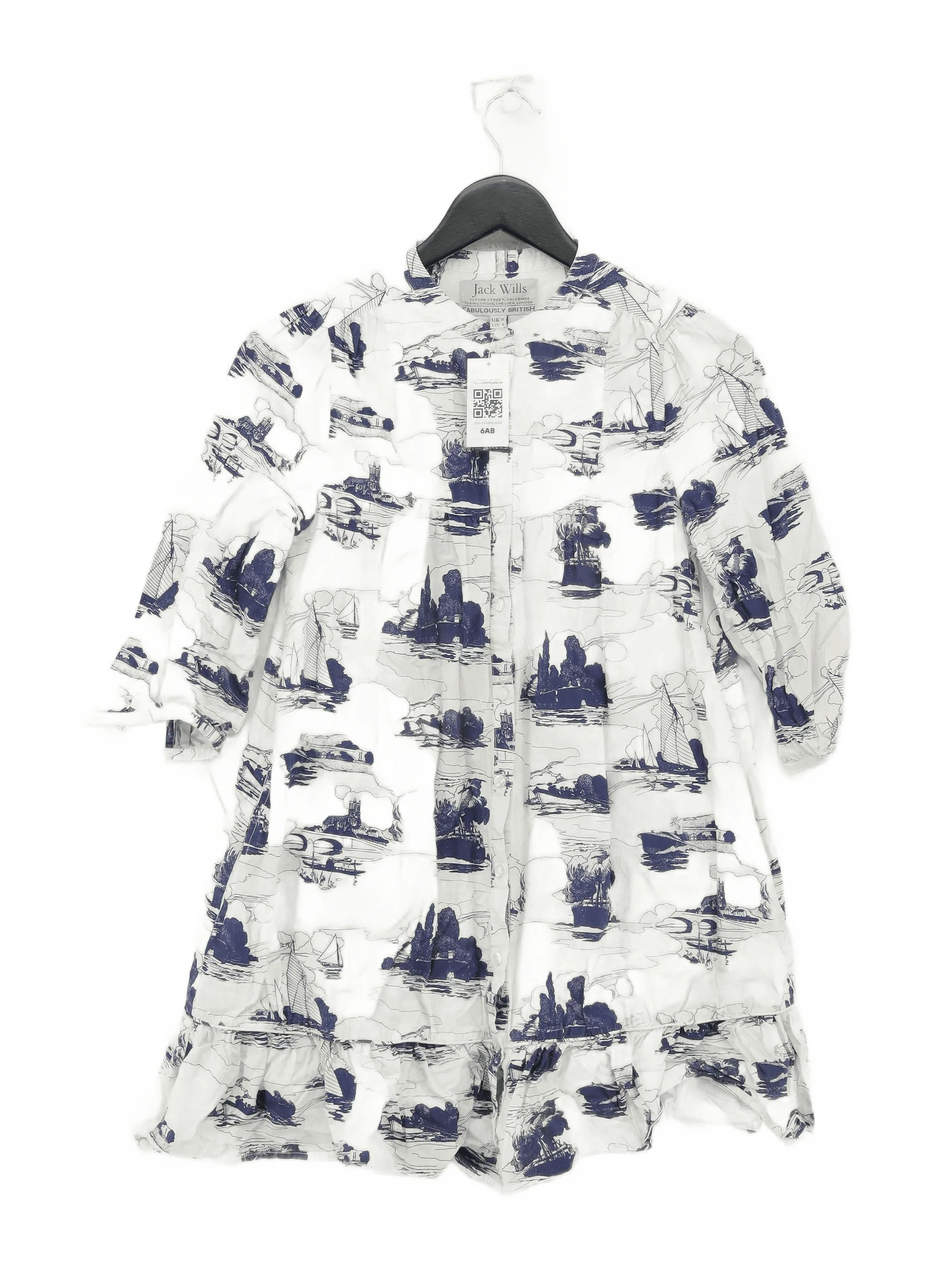 Jack Wills Shirt Mini Dress UK8 in White