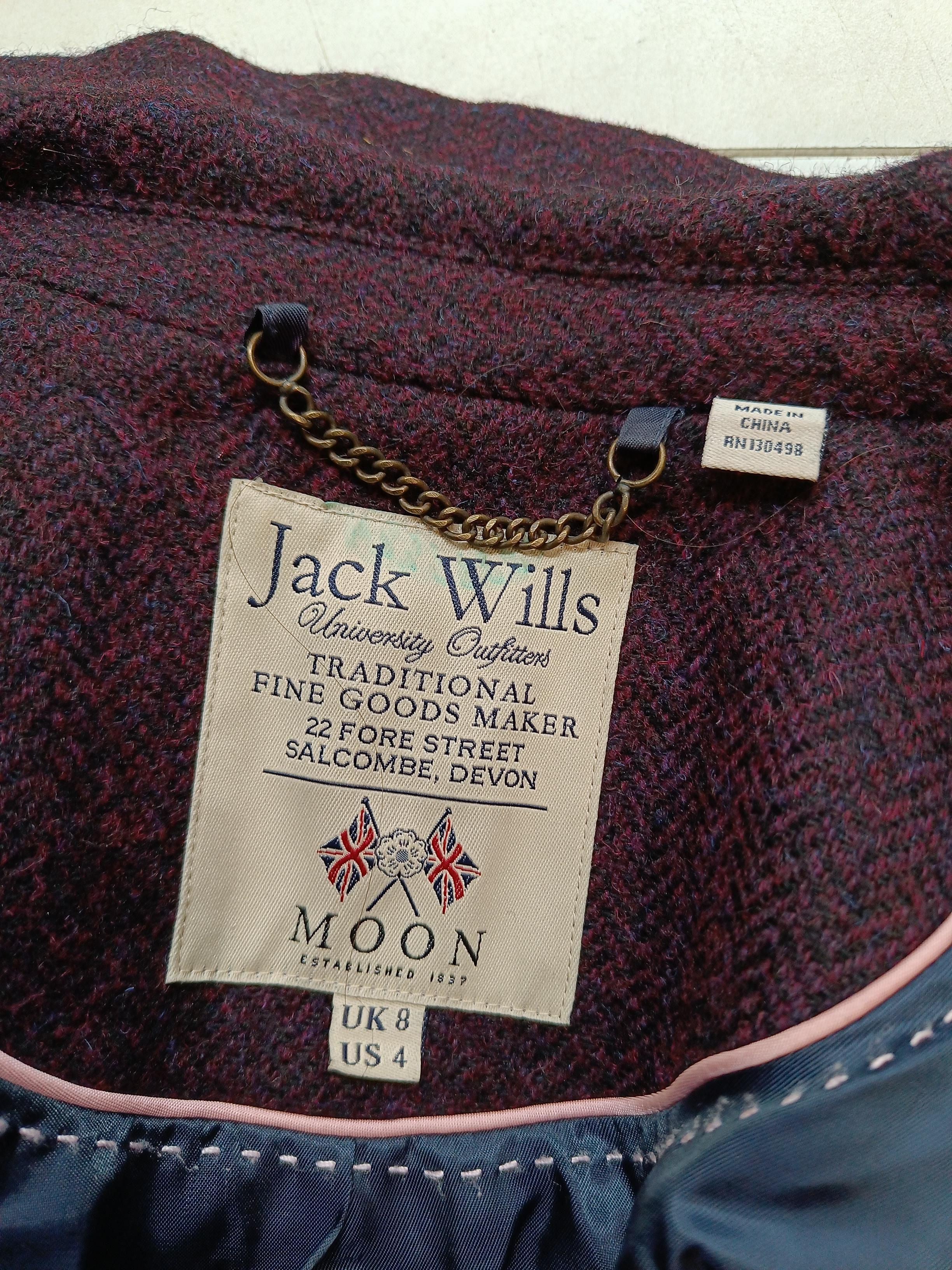 Jack Wills Women's Blazer UK 8 Red Wool with Polyester, Viscose Overcoat - Image 5