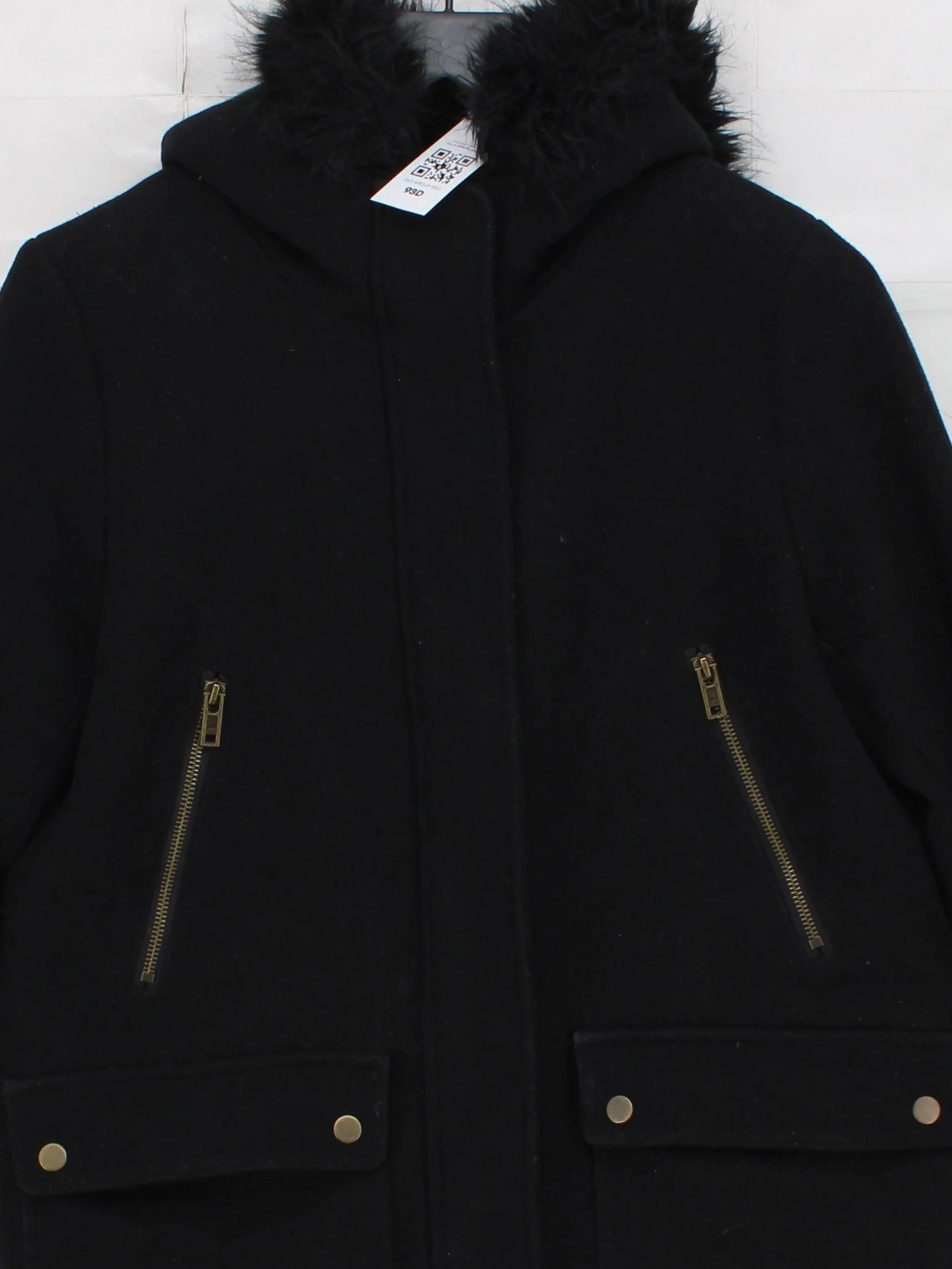 Jack Wills Women's Coat UK 12 Black Wool with Polyester, Polyamide Parka - Image 3