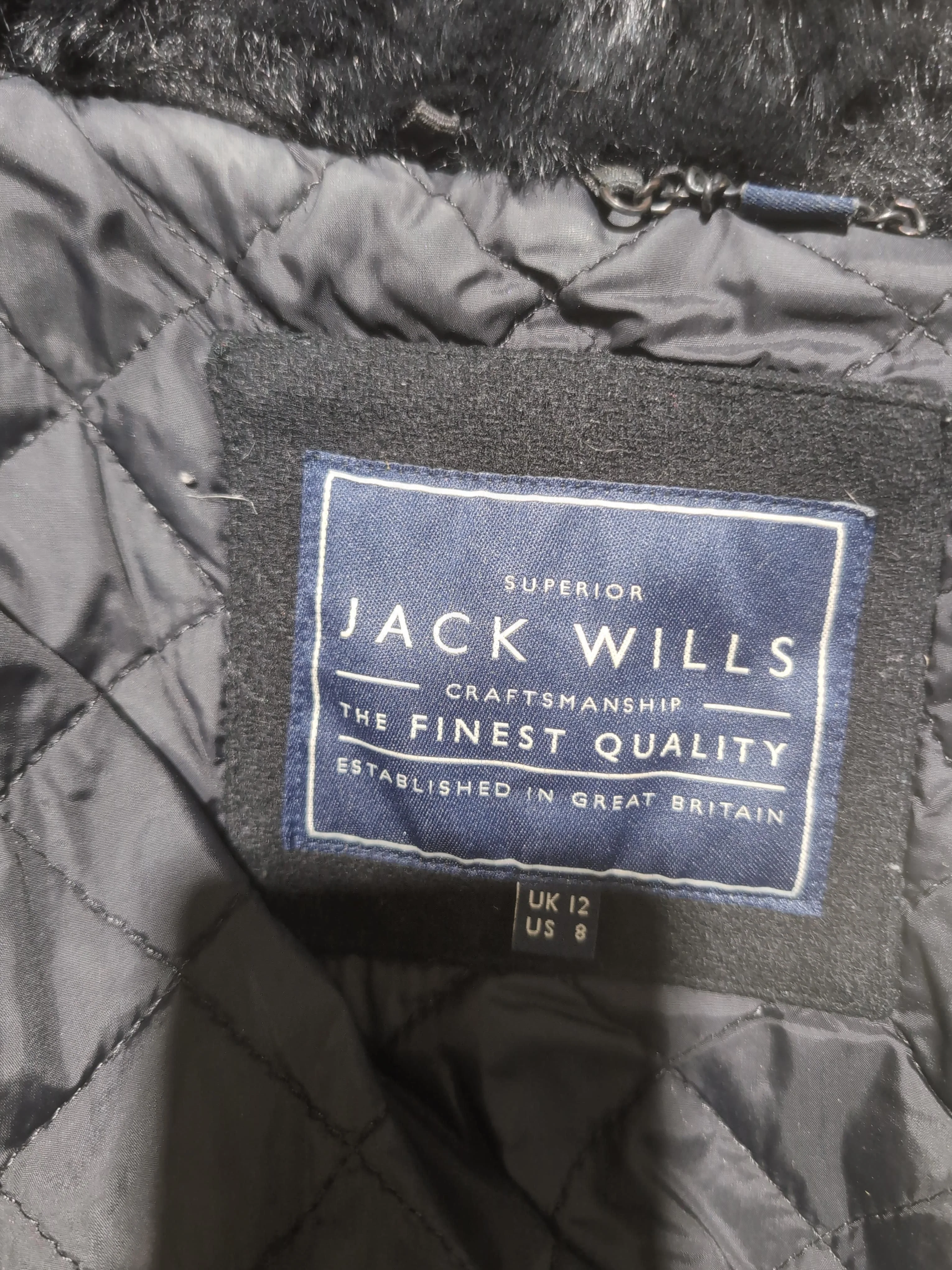 Jack Wills Women's Coat UK 12 Black Wool with Polyester, Polyamide Parka - Image 5