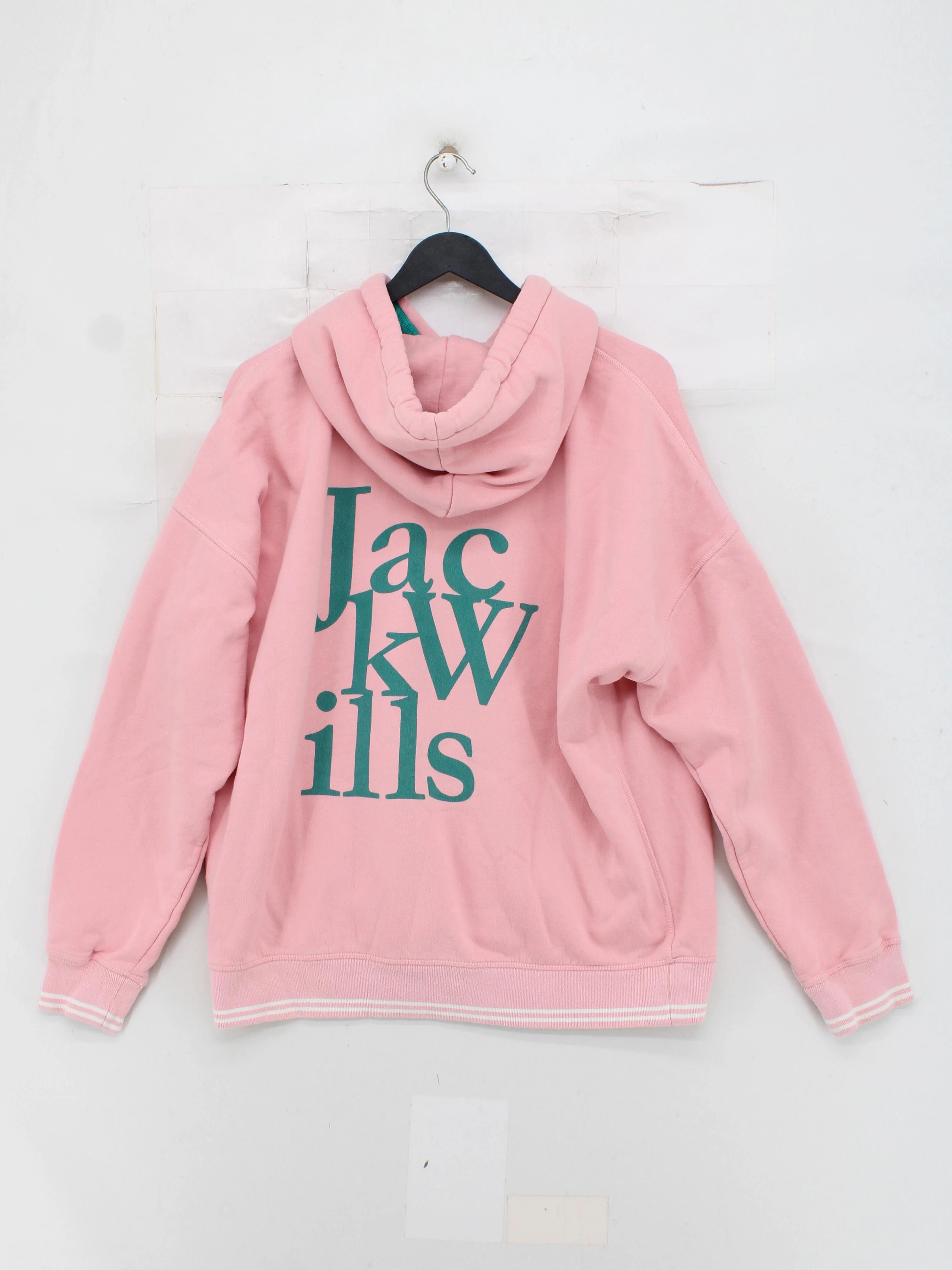 Jack Wills Women's Hoodie UK 14 Pink Cotton with Polyester Pullover - Image 2