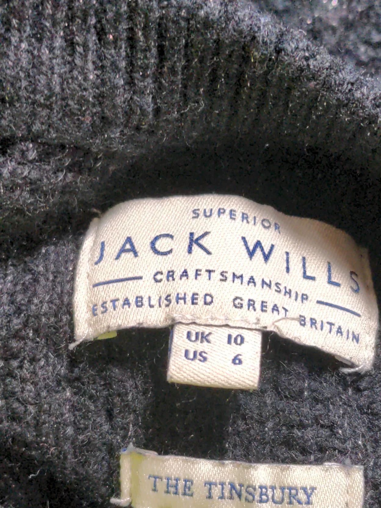 Jack Wills Women's Jumper UK 10 Black Wool with Cotton, Polyester Pullover - Image 5