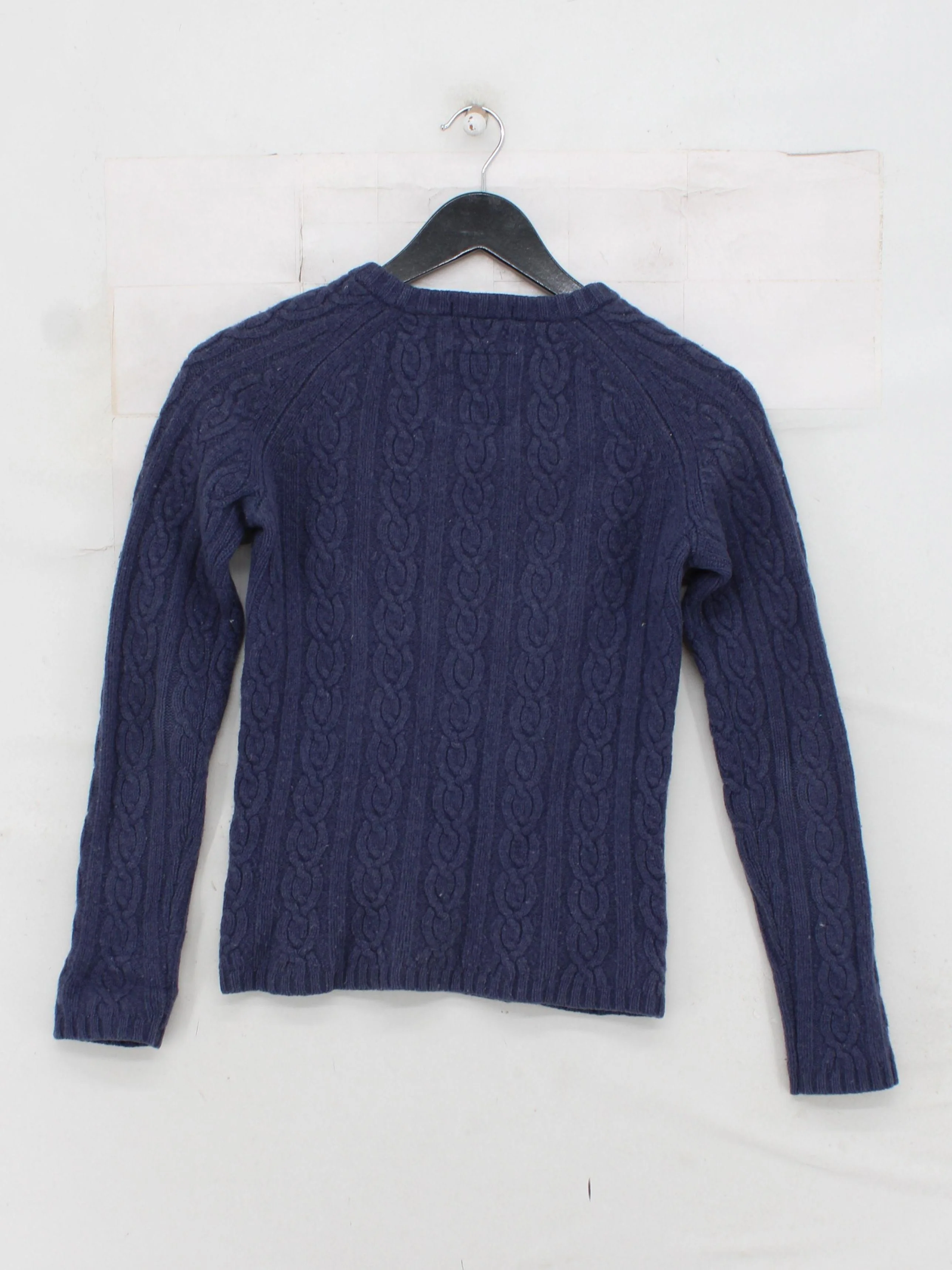 Jack Wills Women's Jumper UK 8 Blue 100% Wool Round Neck Pullover - Image 2