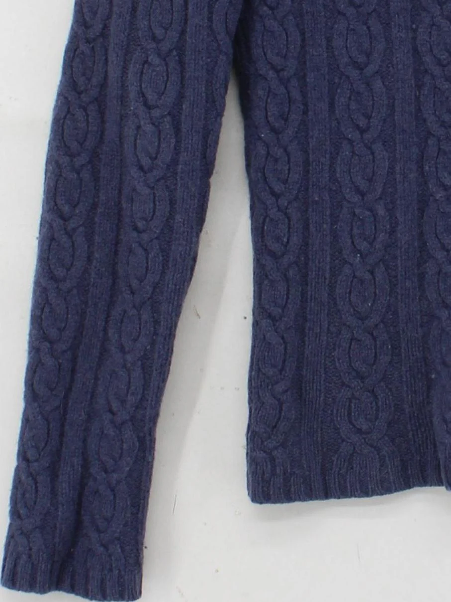 Jack Wills Women's Jumper UK 8 Blue 100% Wool Round Neck Pullover - Image 4
