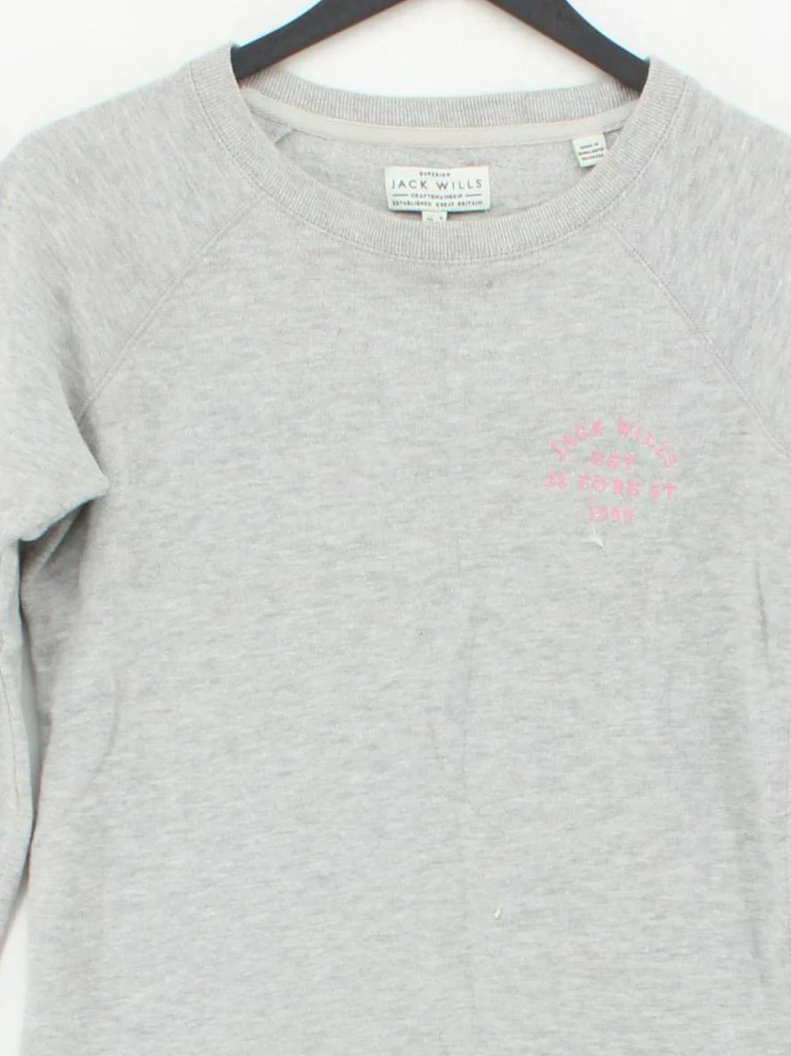Jack Wills Women's Jumper UK 8 Grey 100% Other Crew Neck Pullover - Image 3
