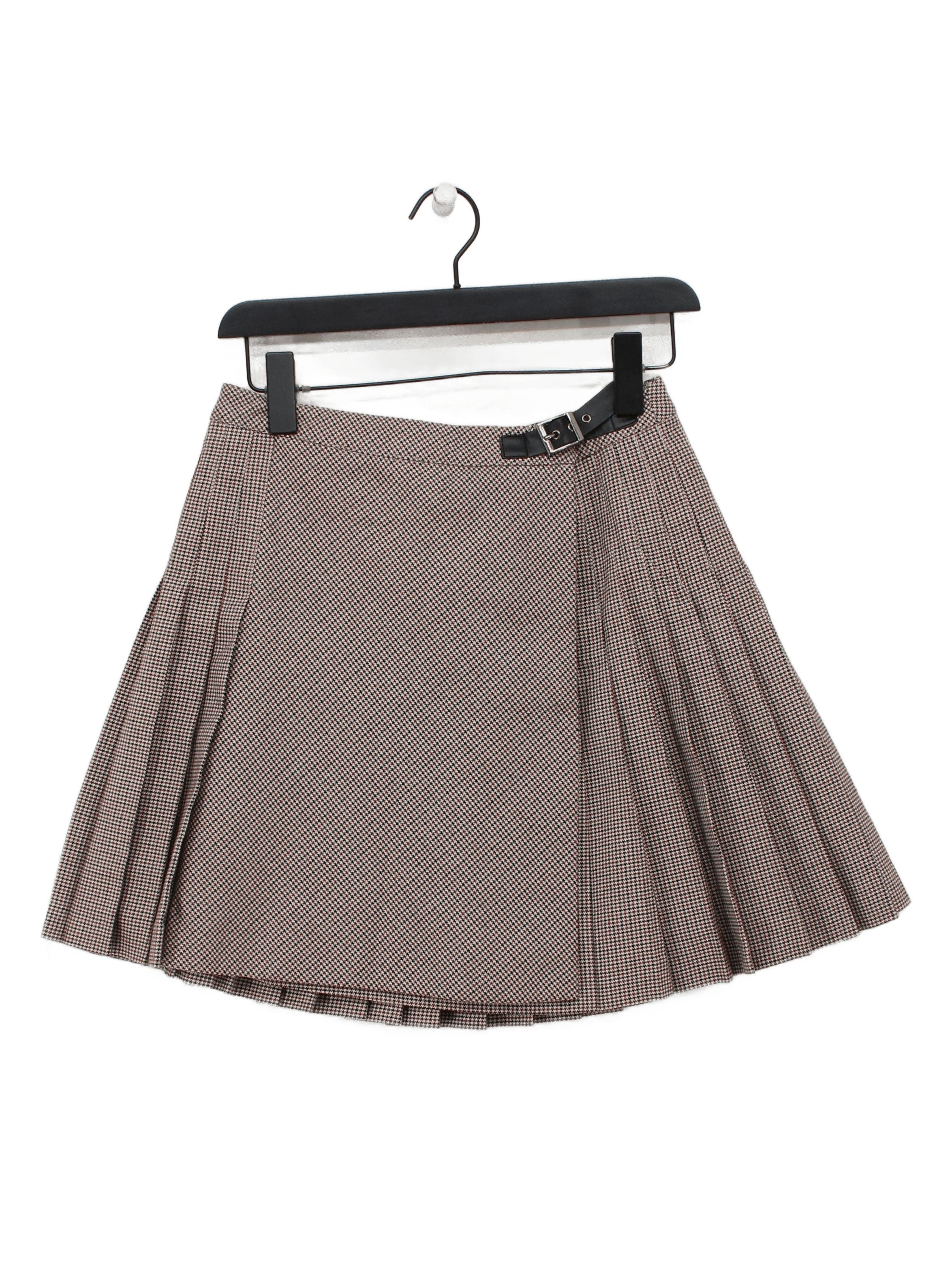 Jack Wills Women's Mini Skirt UK 10 Brown Polyester with Viscose Mini