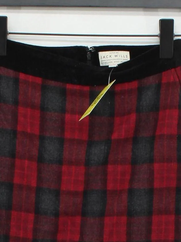 Jack Wills Women's Mini Skirt UK 8 Red Wool with Polyester, Nylon, Cotton Mini - Image 3
