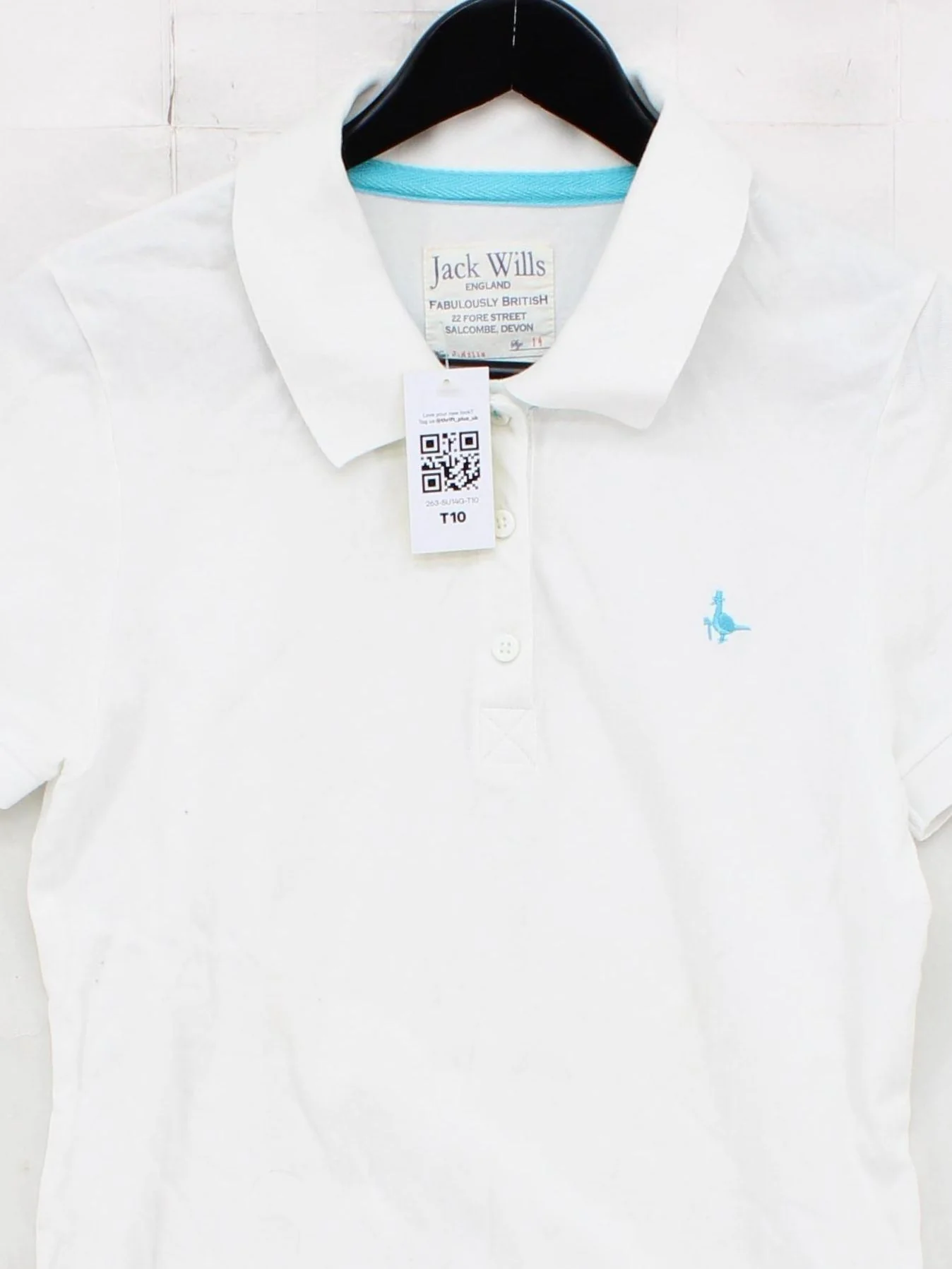 Jack Wills Women's Polo UK 14 White Cotton with Elastane Basic - Image 3