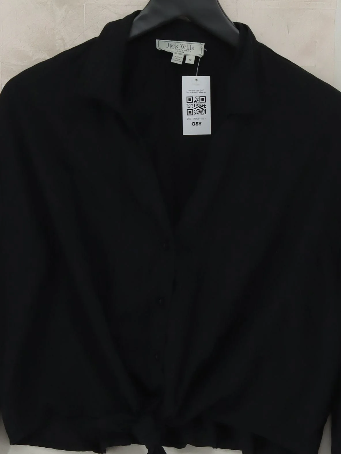Jack Wills Women's Shirt UK 12 Black 100% Lyocell Modal Basic - Image 3