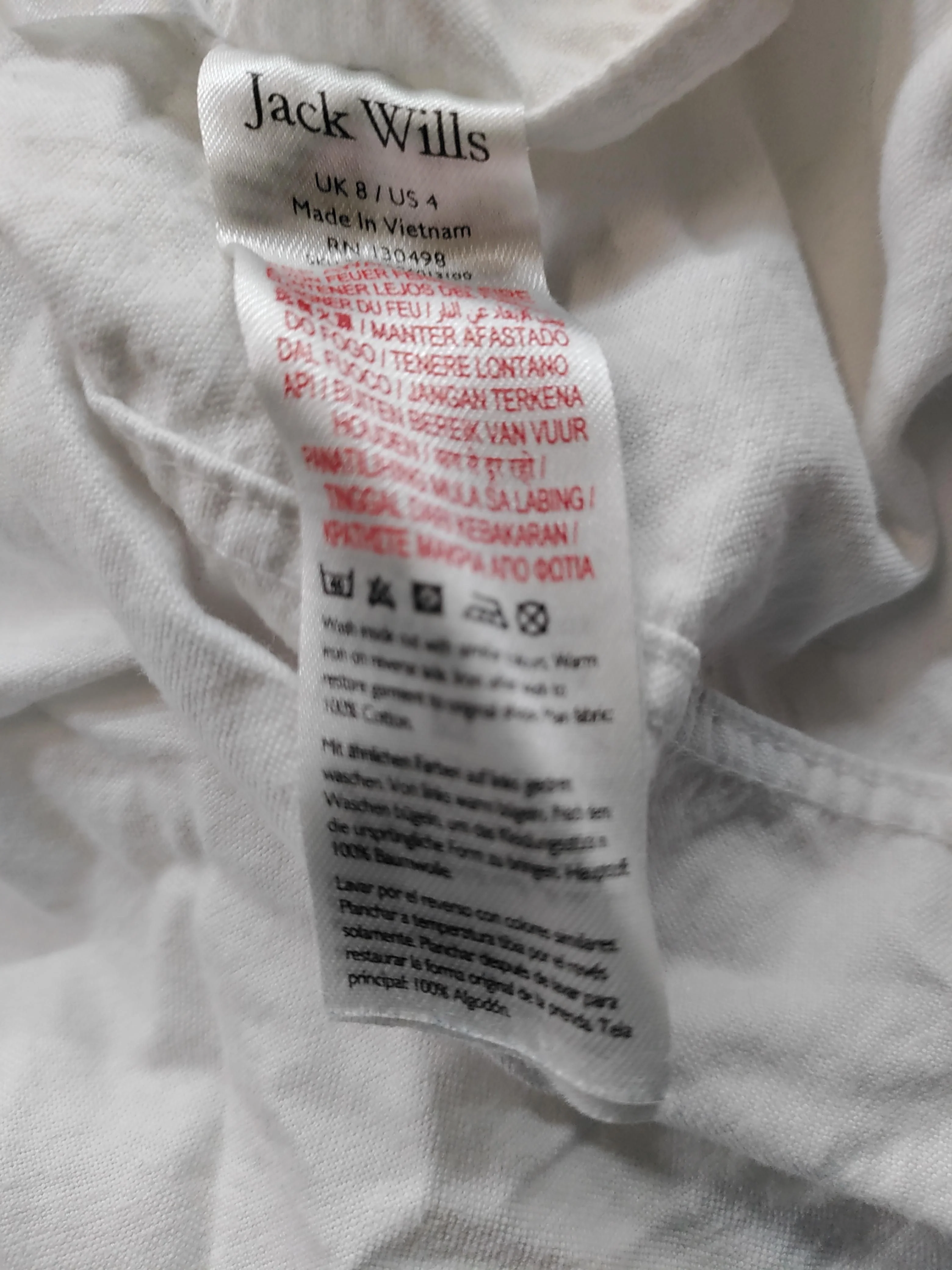 Jack Wills Women's Shirt UK 8 White 100% Cotton Long Sleeve Collared Basic - Image 6