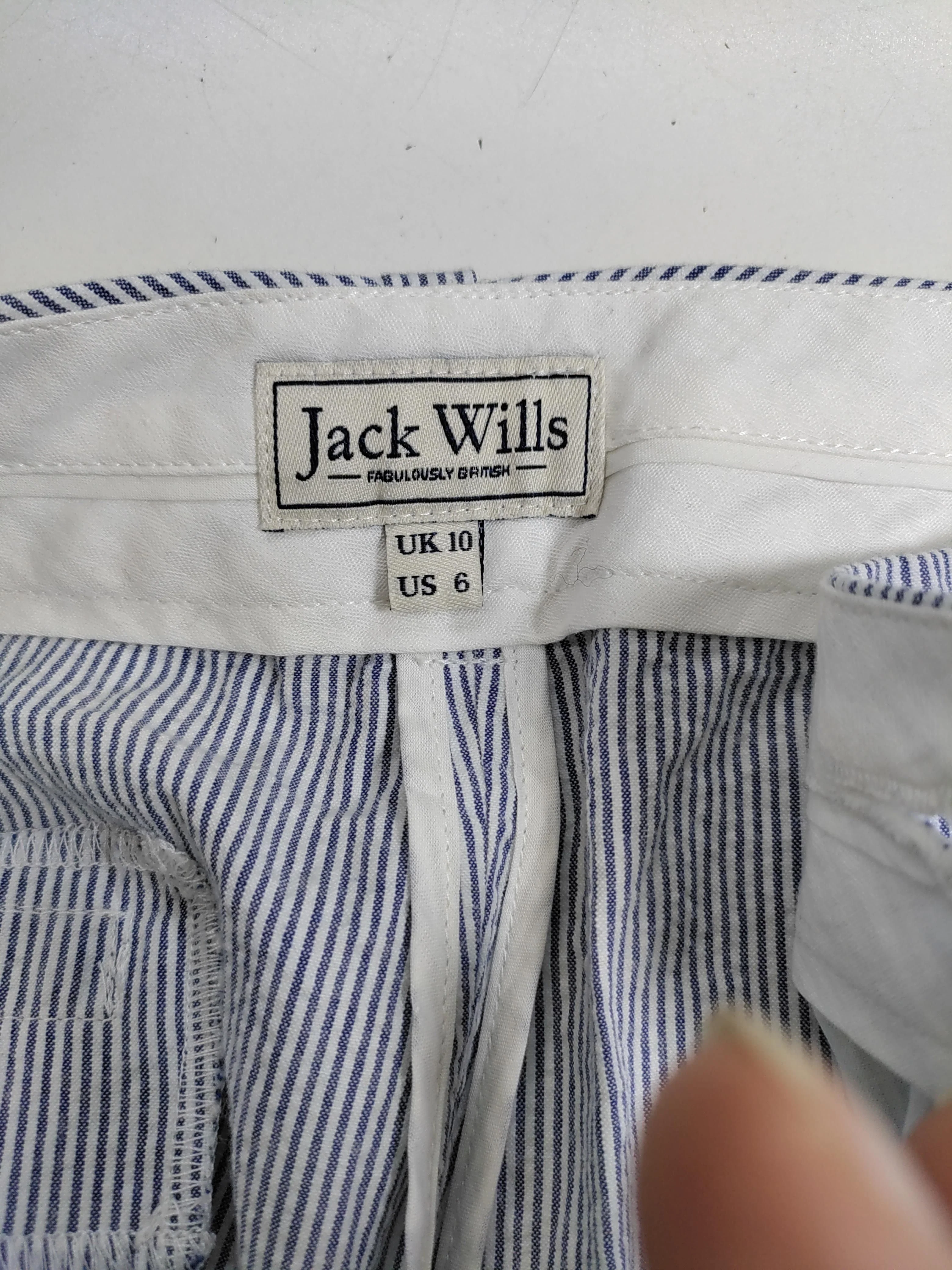 Jack Wills Women's Shorts UK 10 Blue Striped 100% Cotton Cut-Off - Image 5