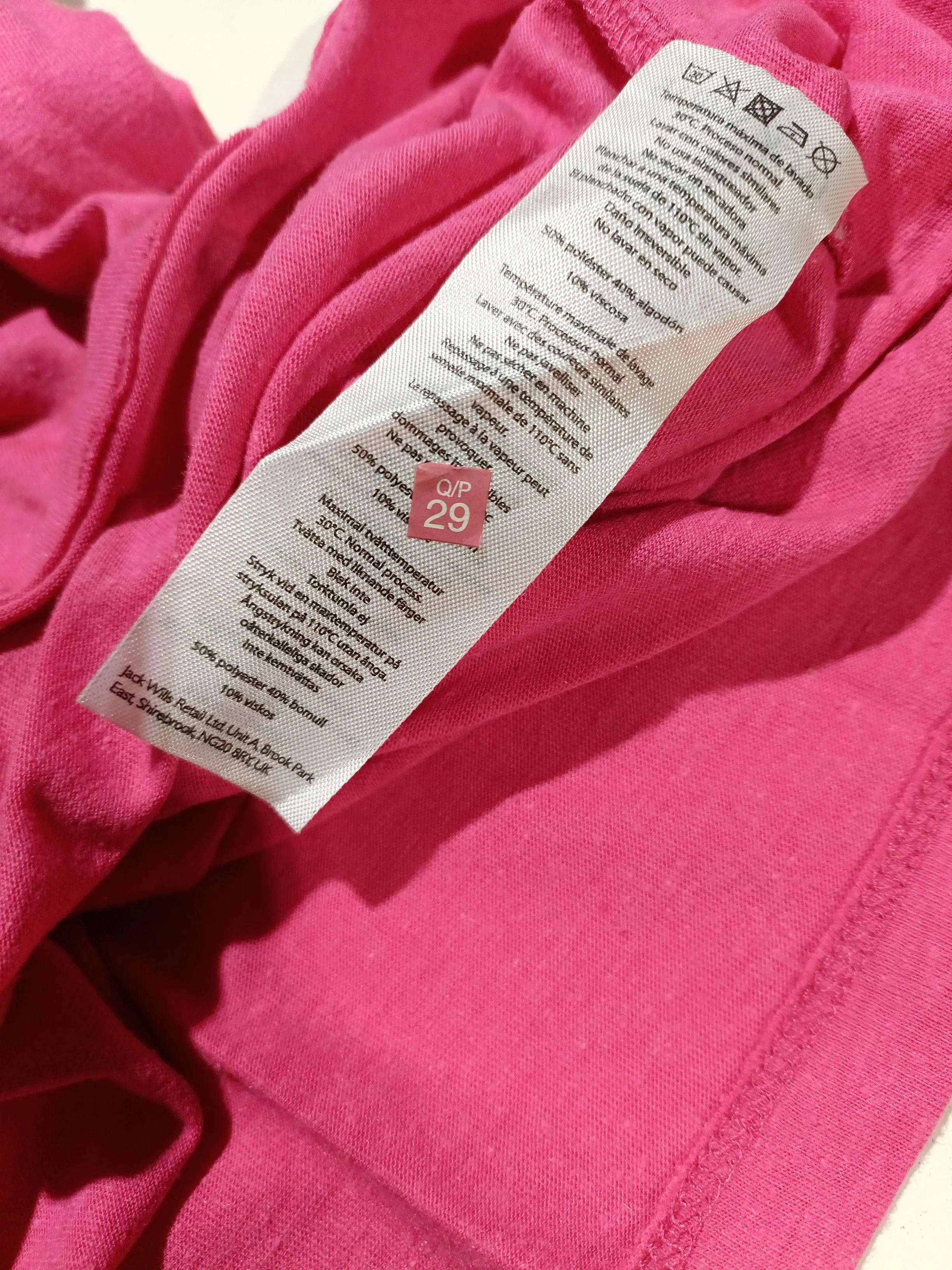 Jack Wills Women's T-Shirt M Pink Polyester with Viscose Basic - Image 6