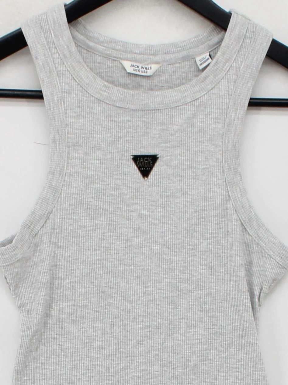 Jack Wills Women's T-Shirt S Grey Lyocell Modal with Elastane Basic - Image 3