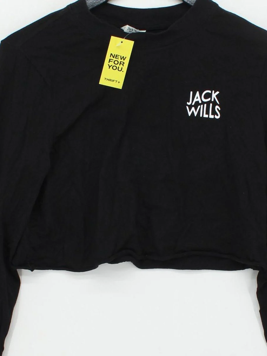 Jack Wills Women's T-Shirt UK 10 Black 100% Cotton Basic - Image 3