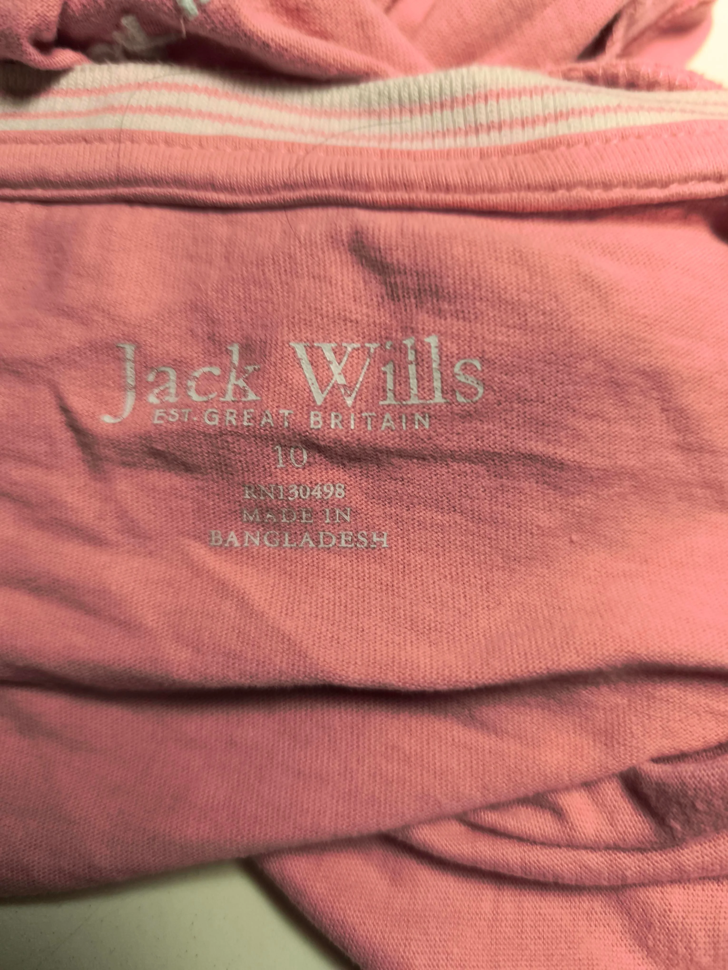 Jack Wills Women's T-Shirt UK 10 Pink 100% Cotton Short Sleeve Round Neck Basic - Image 5