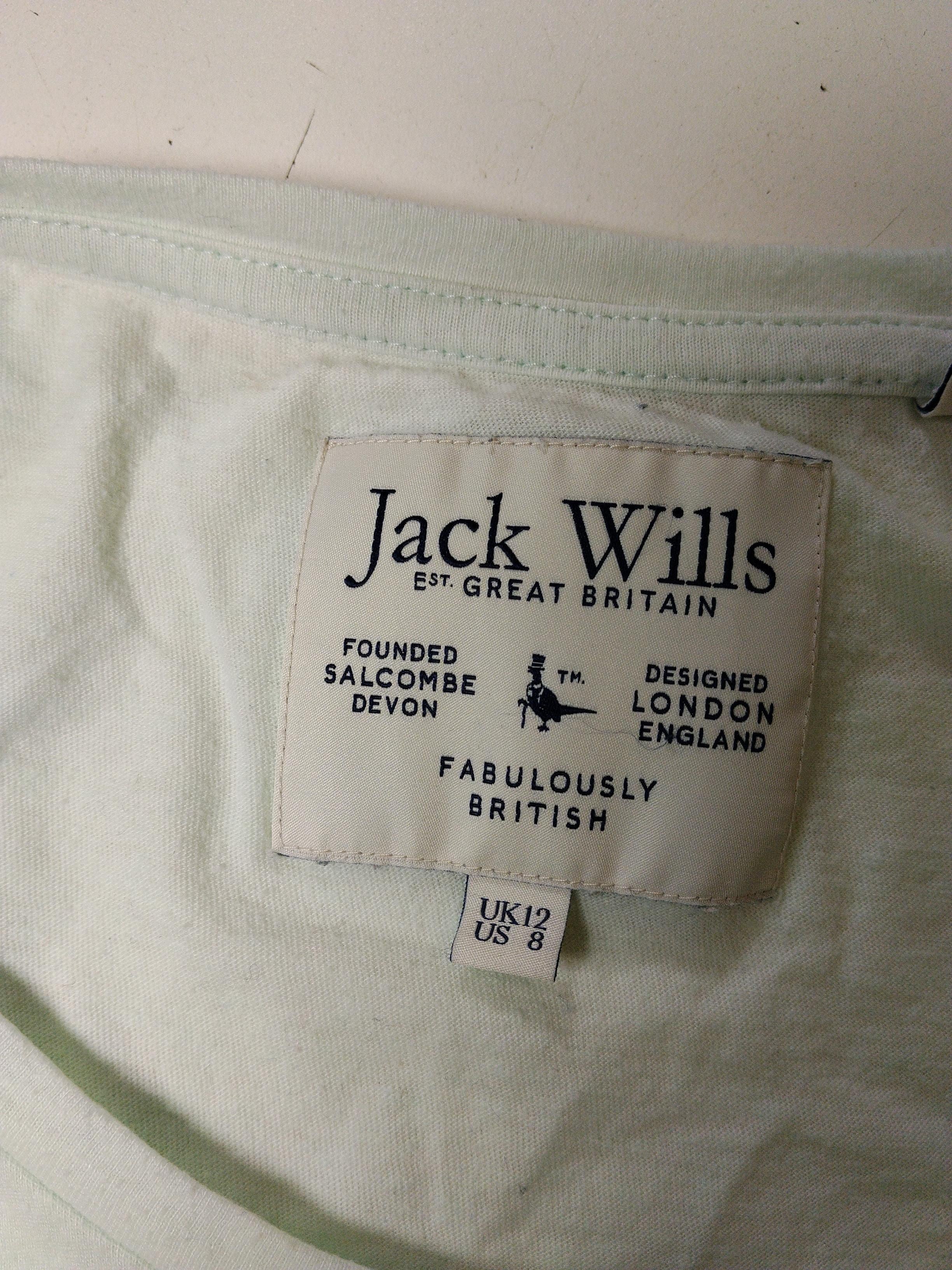 Jack Wills Women's T-Shirt UK 12 Green Polyester with Cotton, Viscose Basic - Image 5