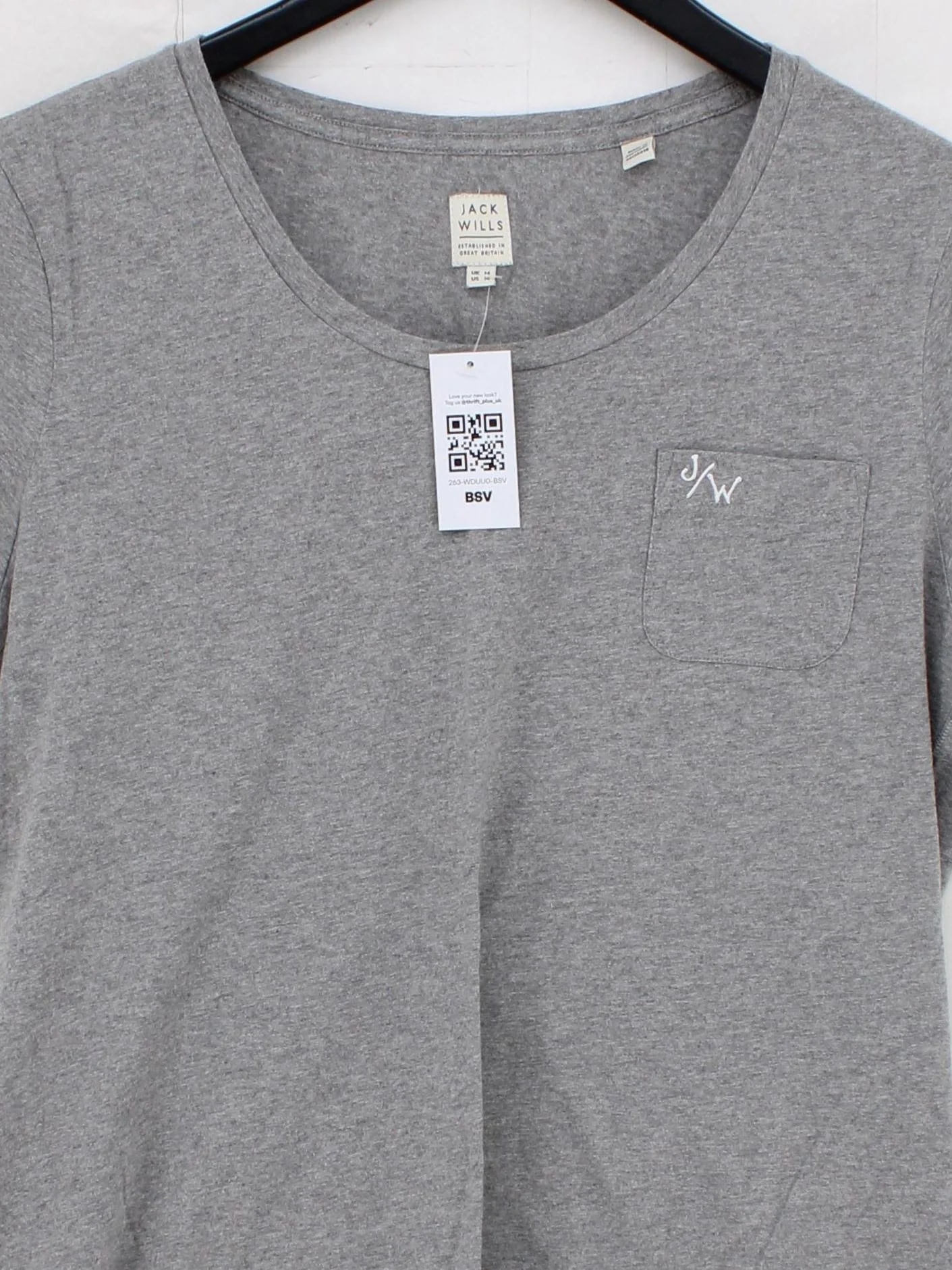Jack Wills Women's T-Shirt UK 14 Grey 100% Cotton Short Sleeve Round Neck Basic - Image 3