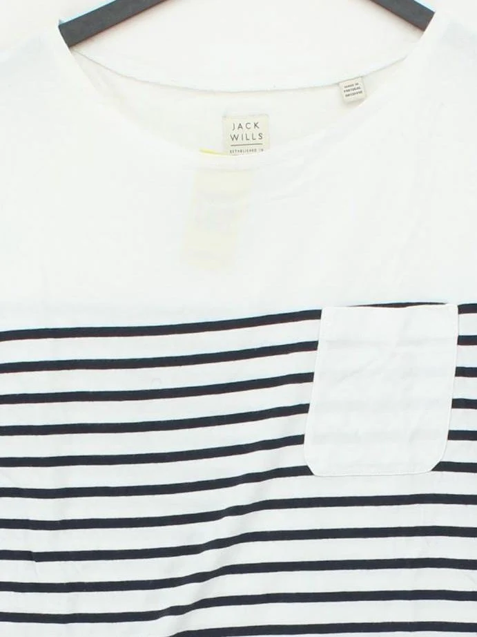 Jack Wills Women's T-Shirt UK 8 White 100% Cotton Basic - Image 3