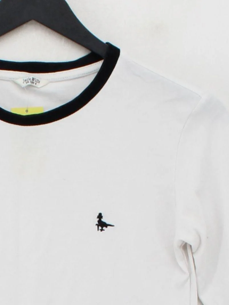 Jack Wills Women's T-Shirt UK 8 White Cotton with Polyester Basic - Image 3