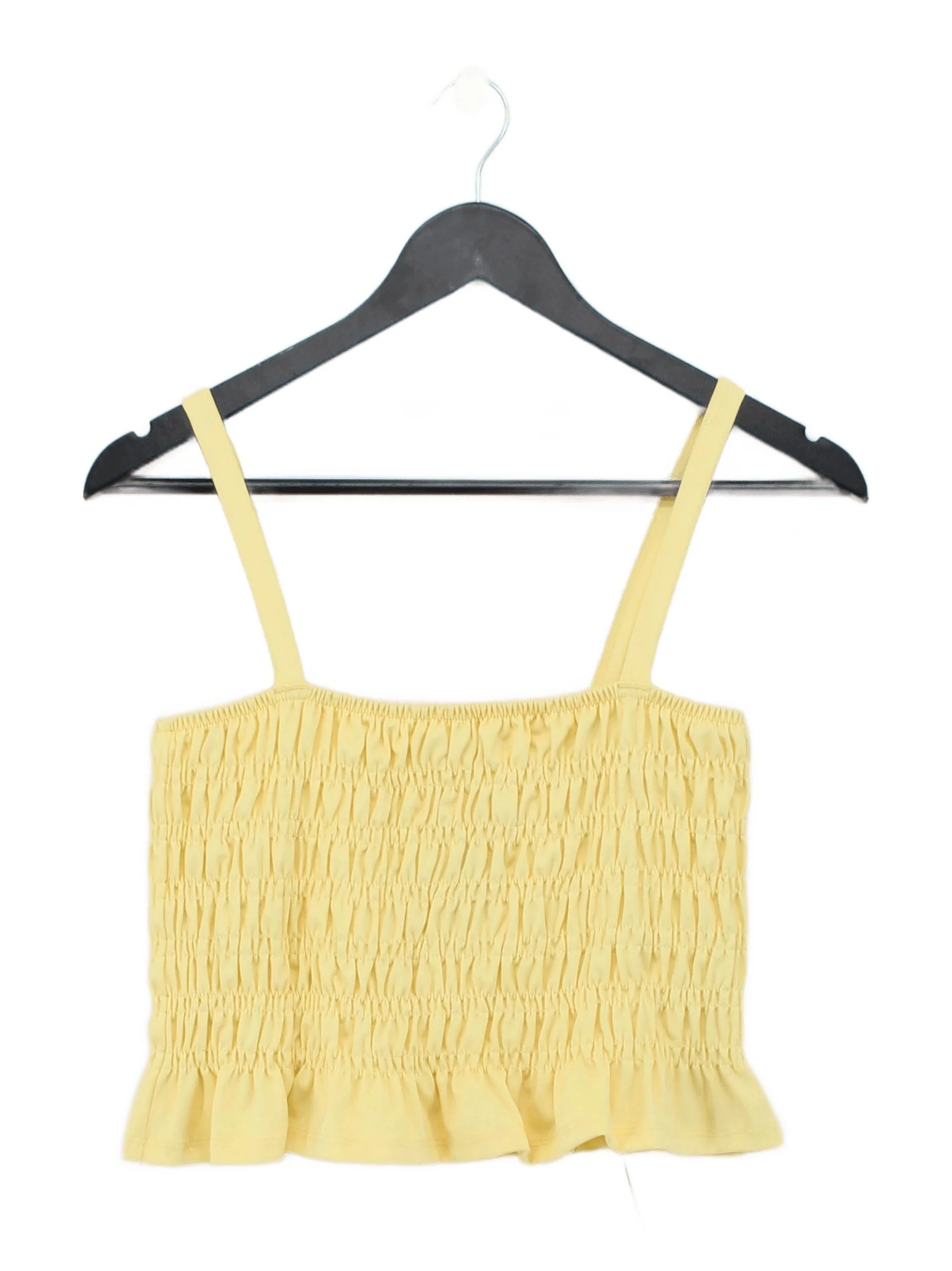 Jack Wills Women's Top UK 10 Yellow Polyester with Elastane Cropped