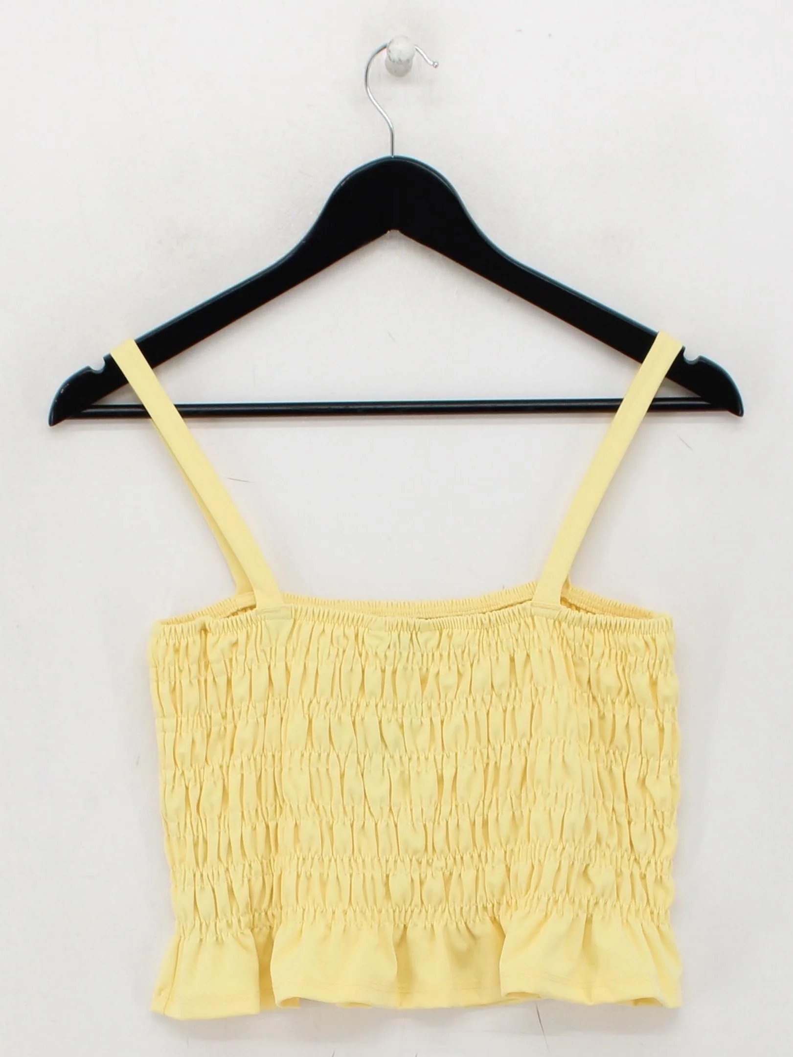 Jack Wills Women's Top UK 10 Yellow Polyester with Elastane Cropped - Image 2