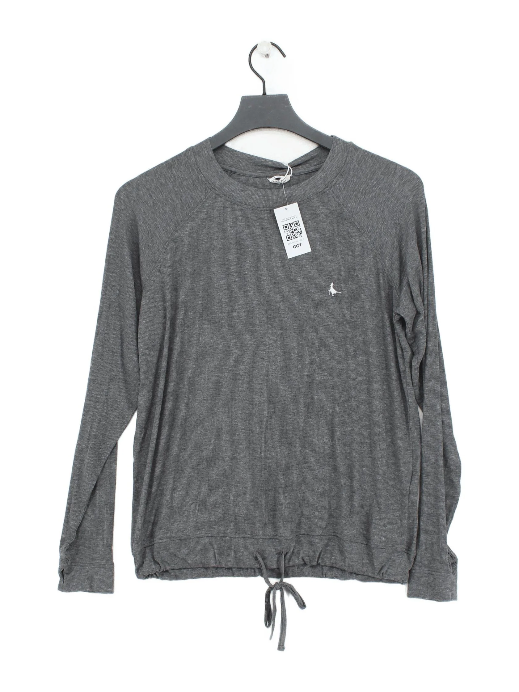 Jack Wills Women's Top UK 12 Grey Lyocell Modal with Elastane Jersey