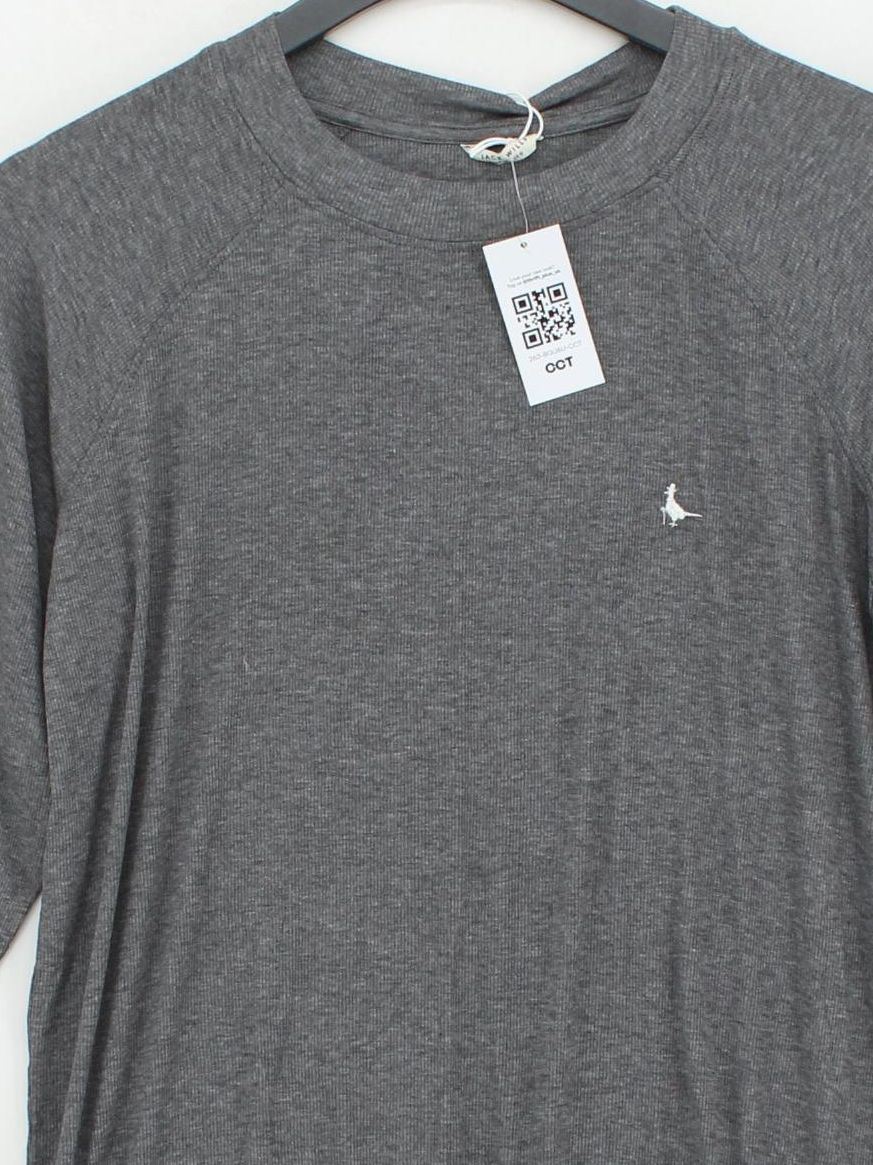 Jack Wills Women's Top UK 12 Grey Lyocell Modal with Elastane Jersey - Image 3