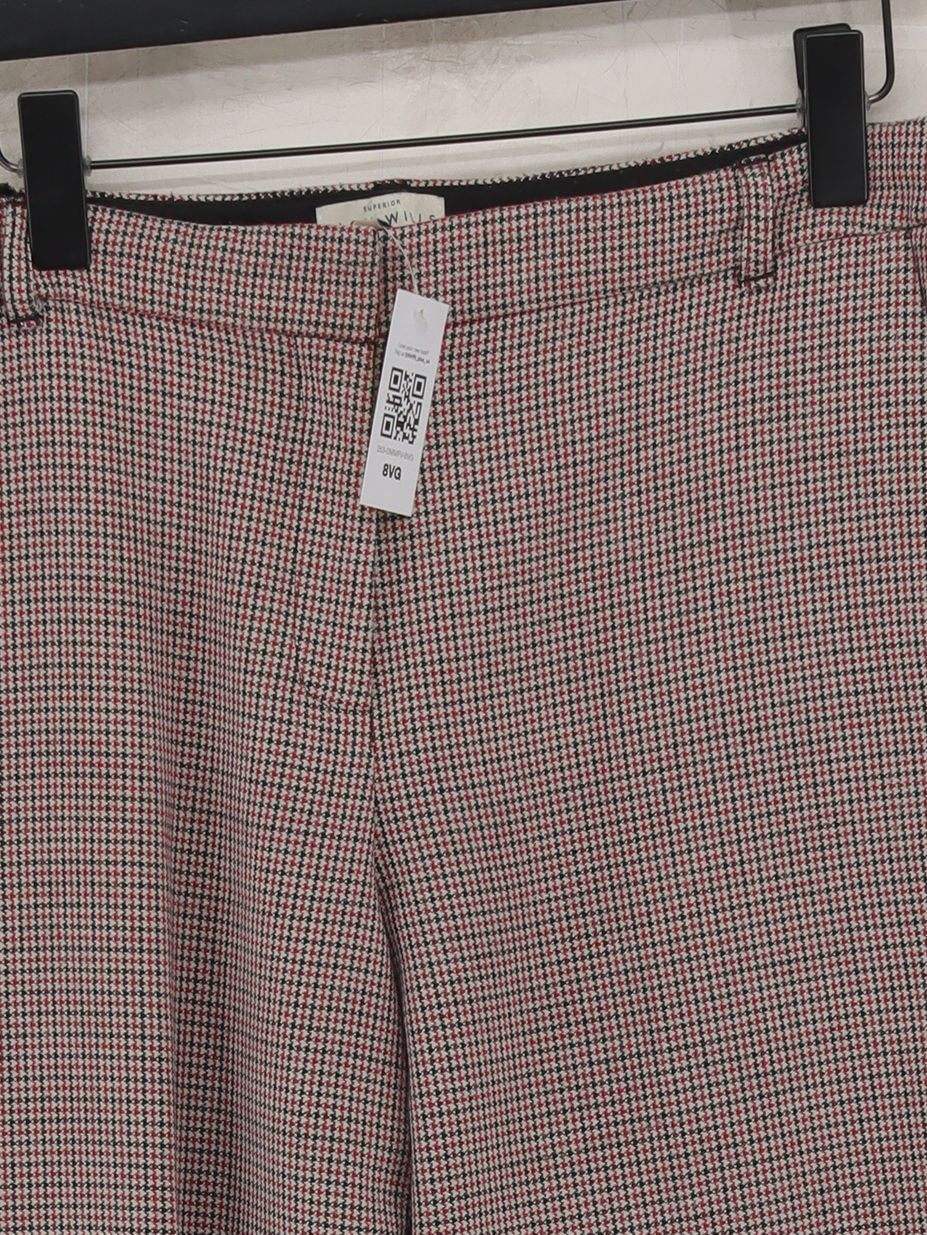 Jack Wills Women's Trousers UK 14 Multi Checkered 100% Other Straight Cropped - Image 3