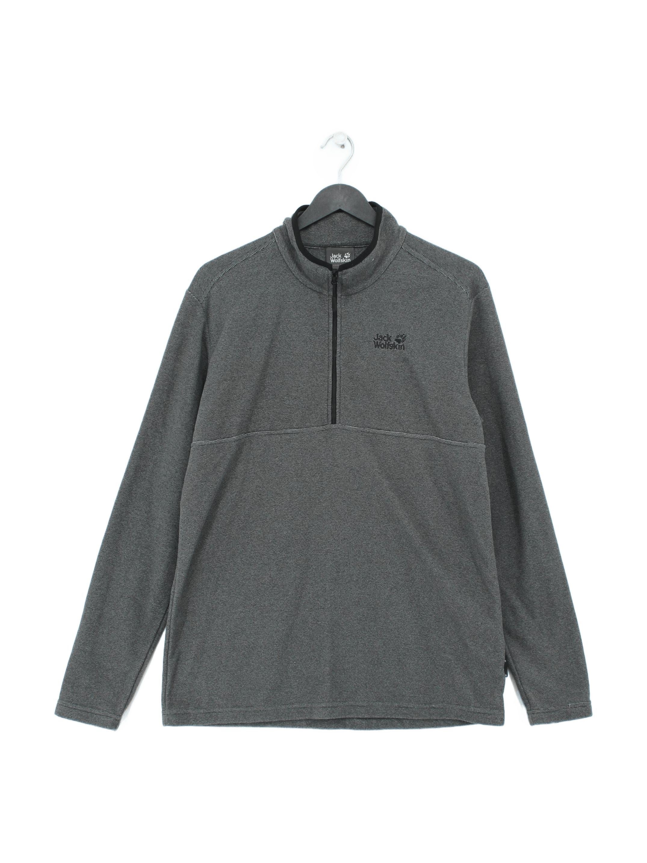Jack Wolfskin Men's Hoodie L Grey 100% Polyester Pullover