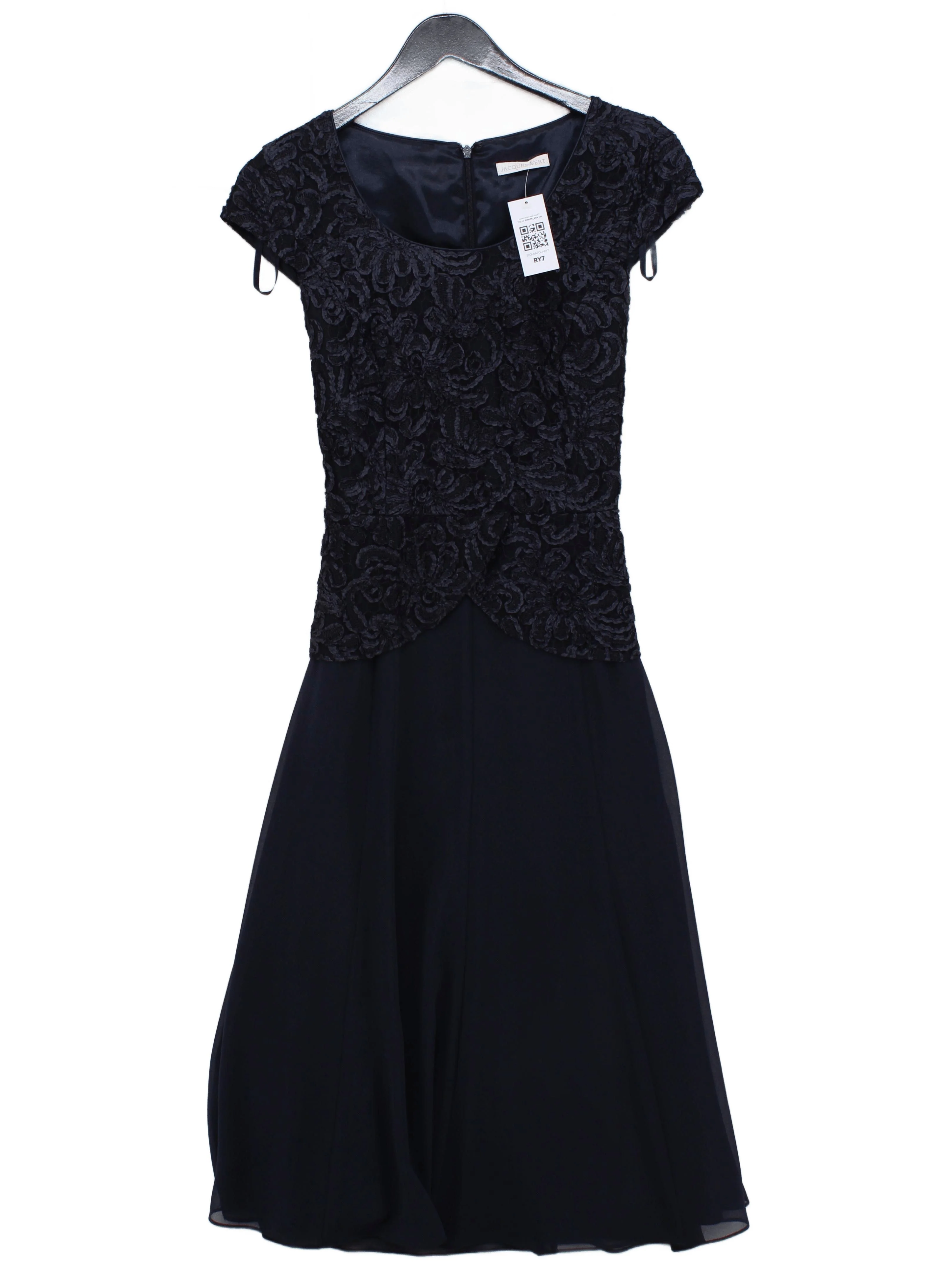 Jacques Vert A-Line Midi Dress UK12 in Blue