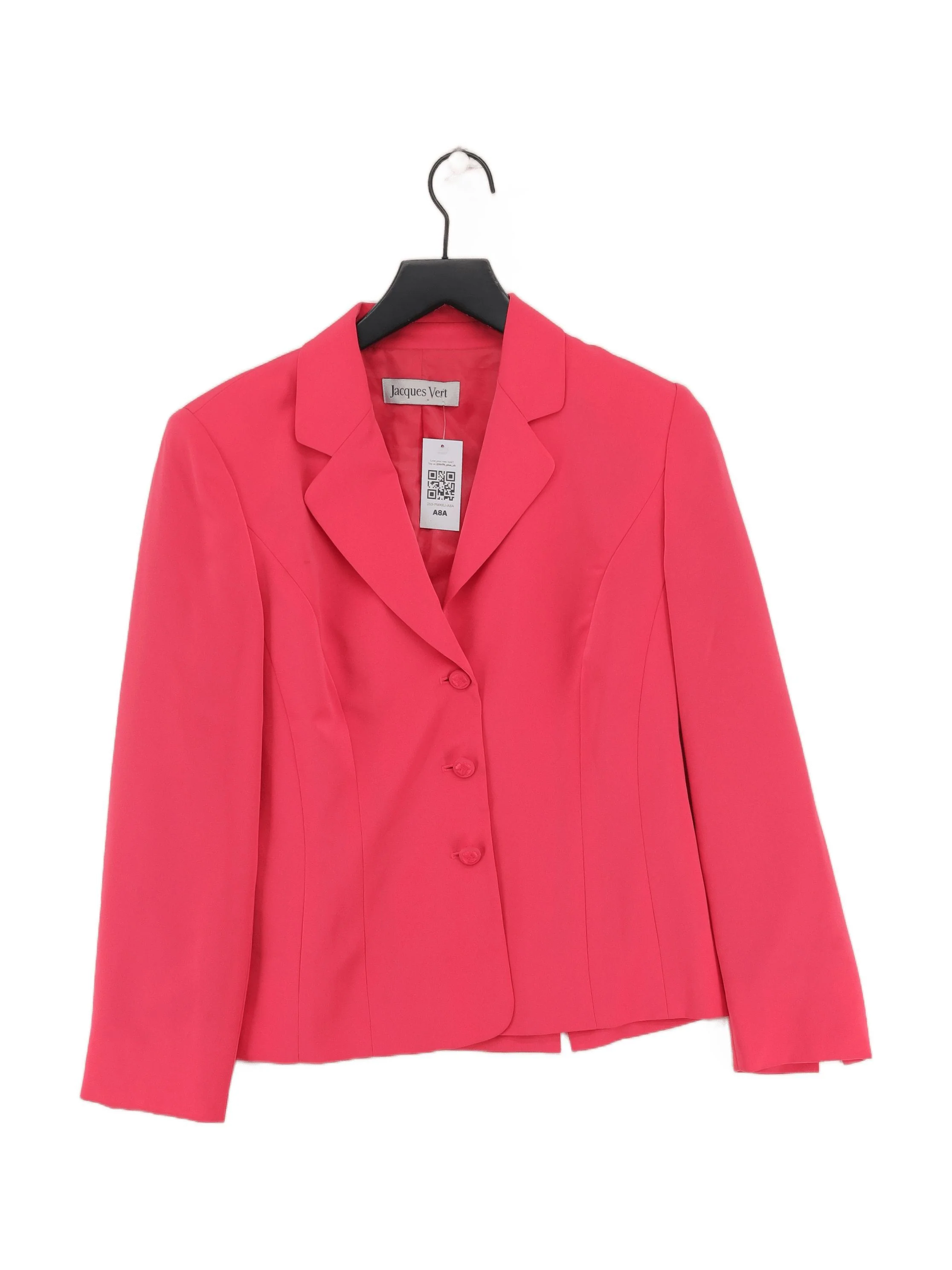 Jacques Vert Women's Blazer UK 12 Pink 100% Polyester Overcoat
