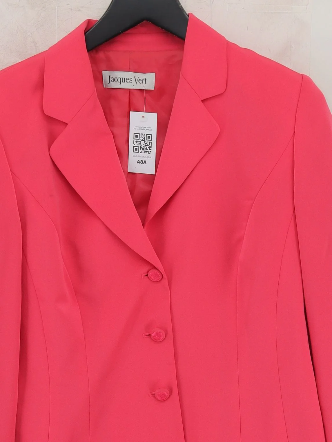 Jacques Vert Women's Blazer UK 12 Pink 100% Polyester Overcoat - Image 3