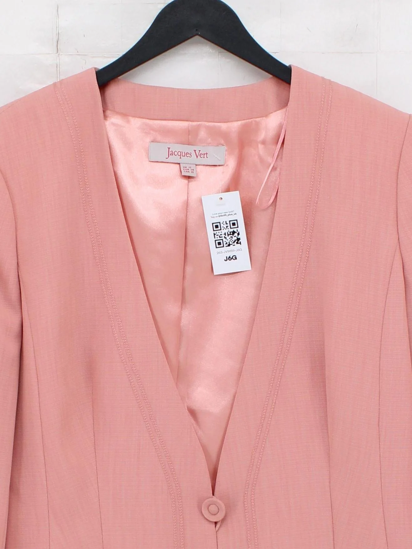 Jacques Vert Women's Blazer UK 12 Pink 100% Polyester Overcoat - Image 3