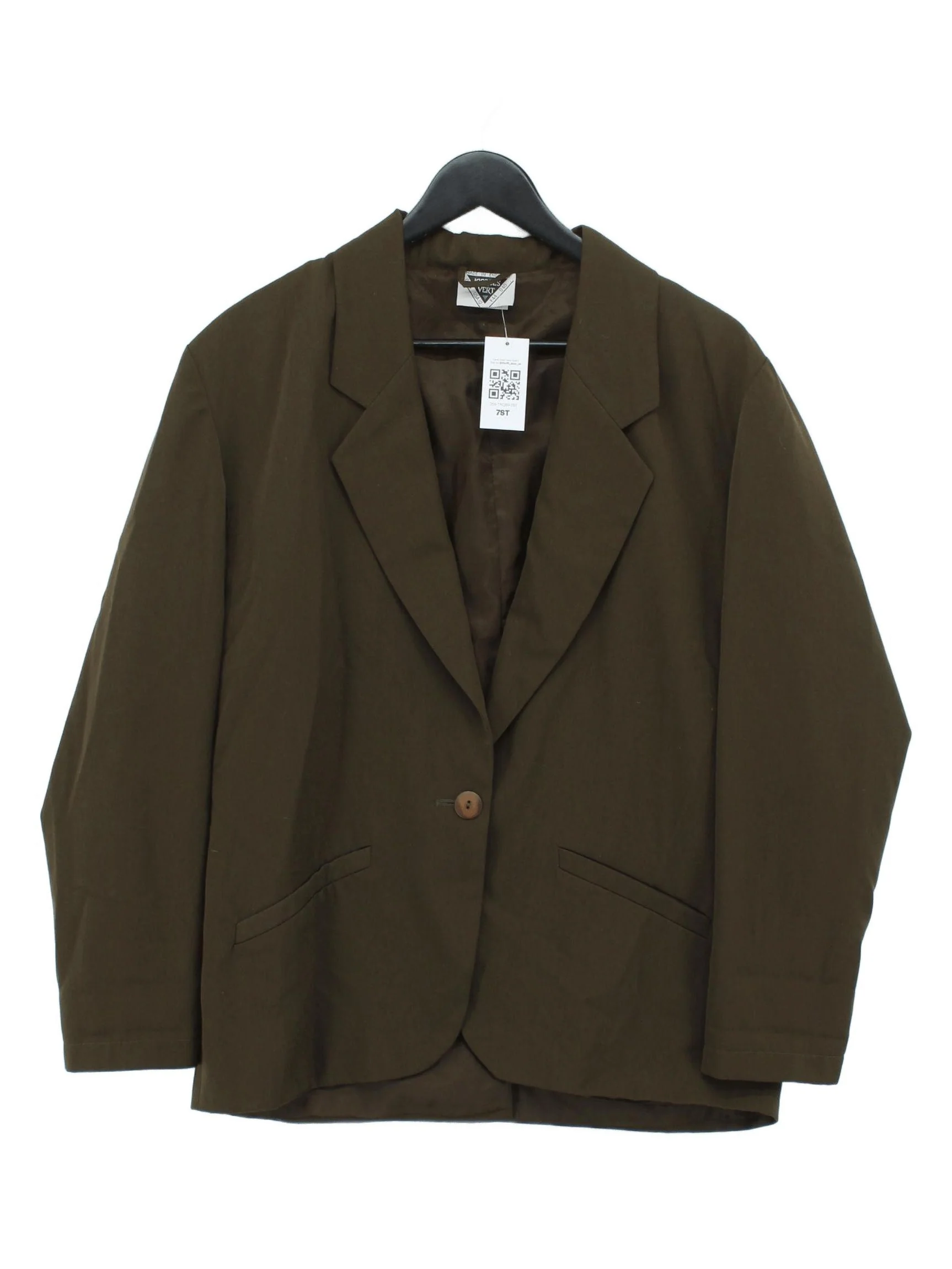Jacques Vert Women's Blazer UK 14 Brown Polyester with Wool Overcoat