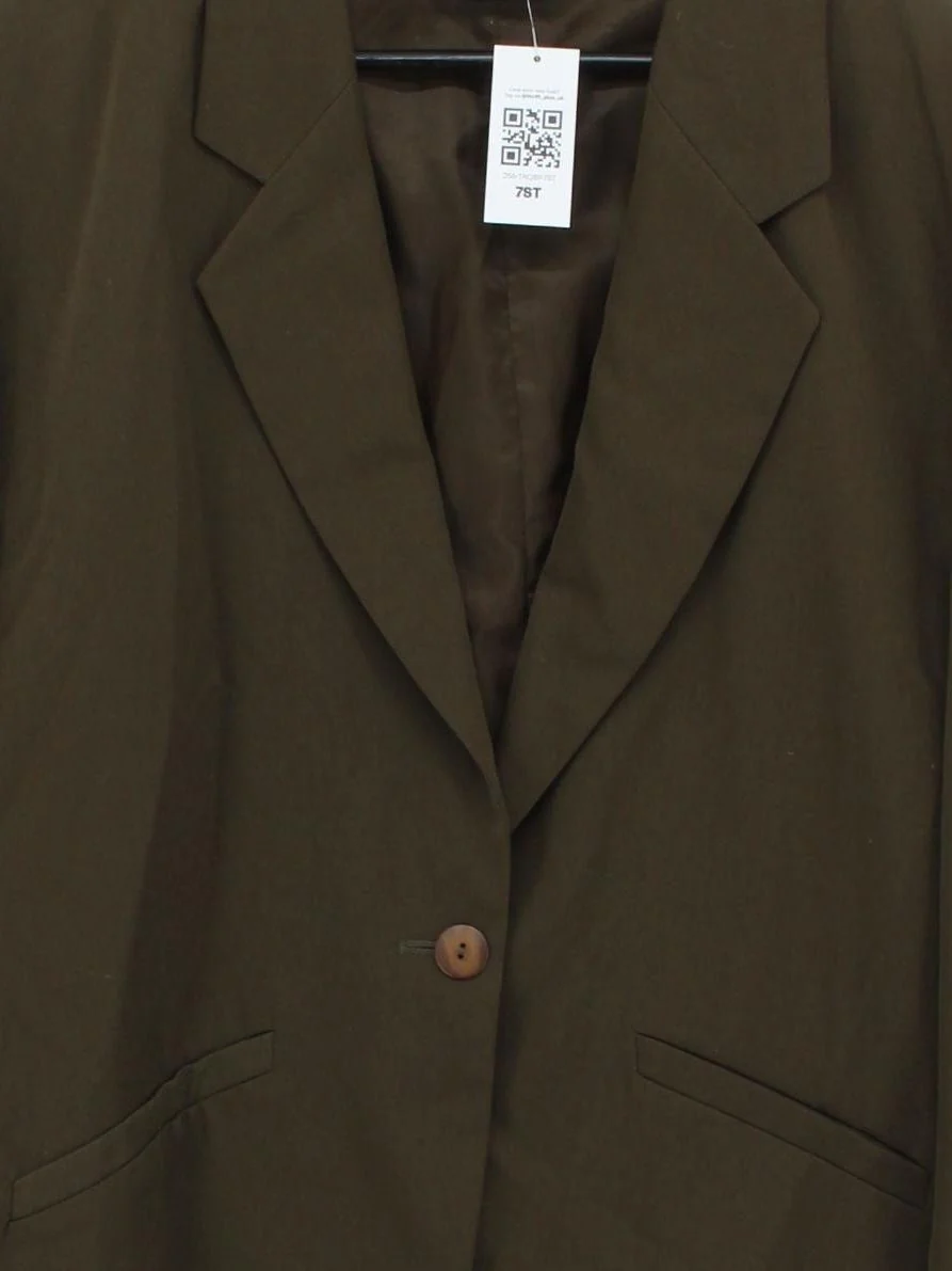 Jacques Vert Women's Blazer UK 14 Brown Polyester with Wool Overcoat - Image 3