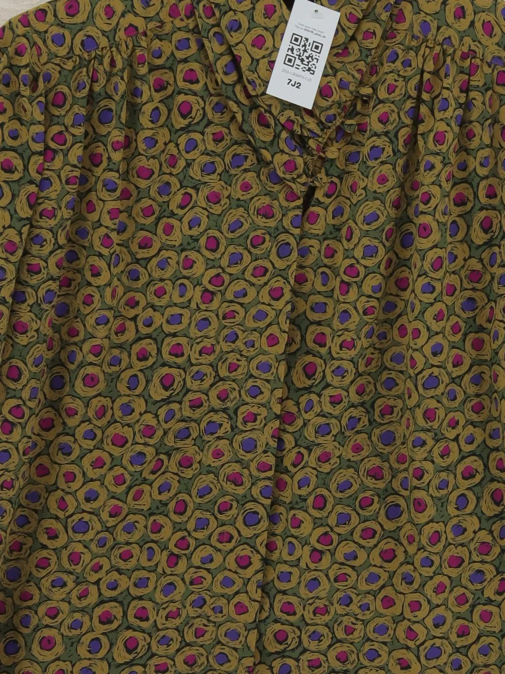 Jacques Vert Women's Blouse L Multi 100% Polyester Long Sleeve Collared Basic - Image 3