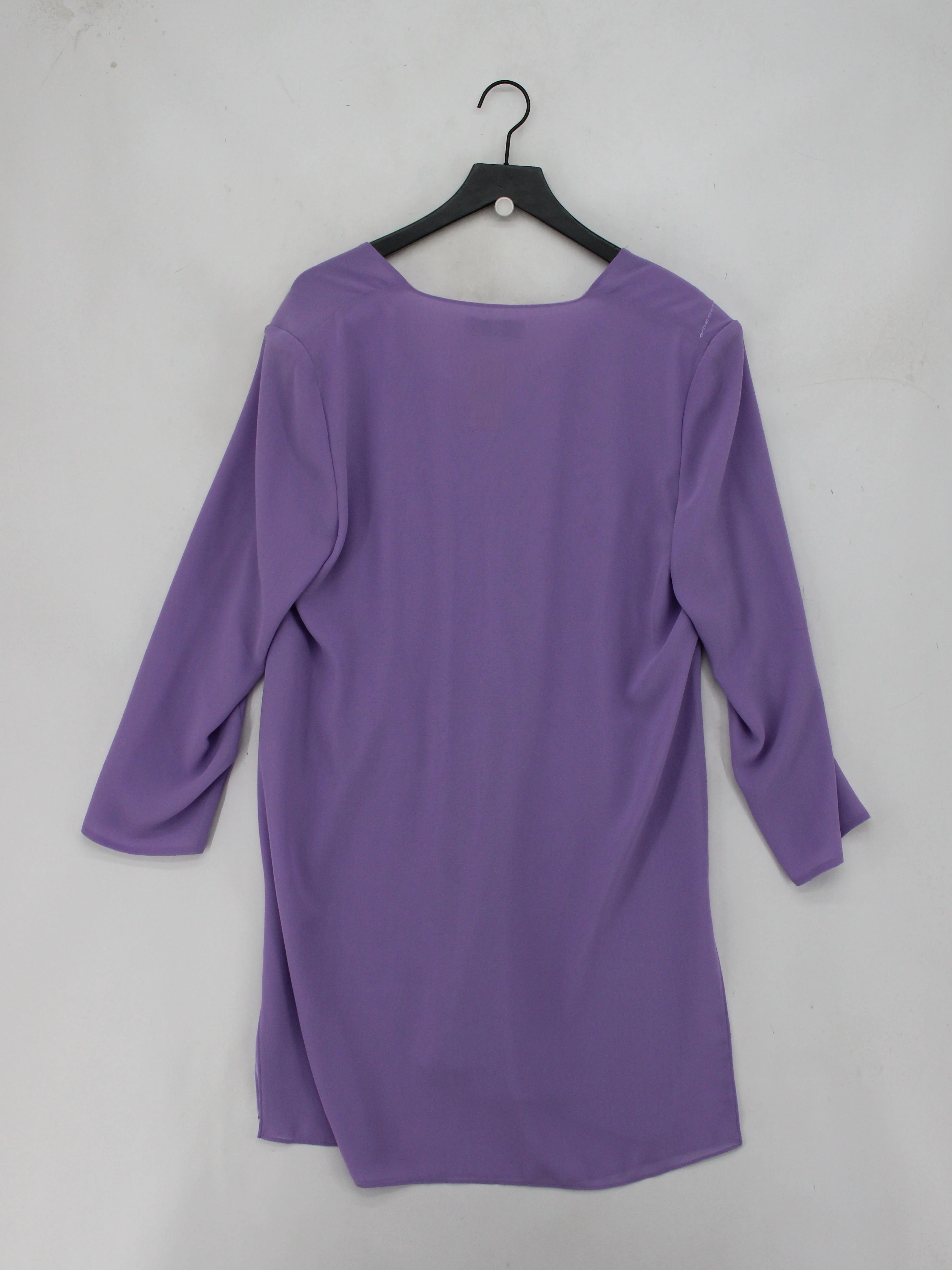 Jacques Vert Women's Blouse UK 16 Purple 100% Polyester 3/4 Sleeve V-Neck Basic - Image 2
