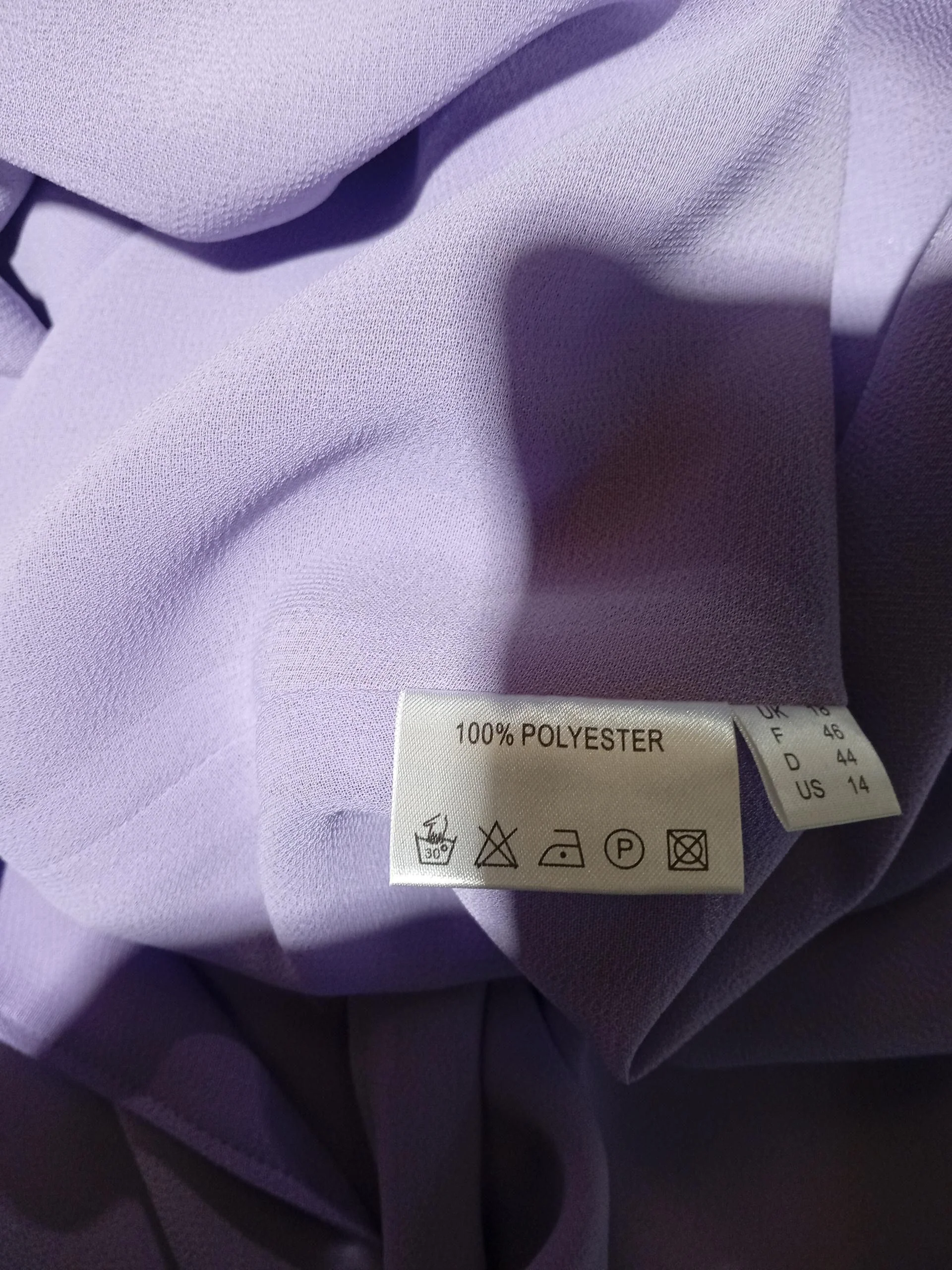 Jacques Vert Women's Blouse UK 16 Purple 100% Polyester 3/4 Sleeve V-Neck Basic - Image 6