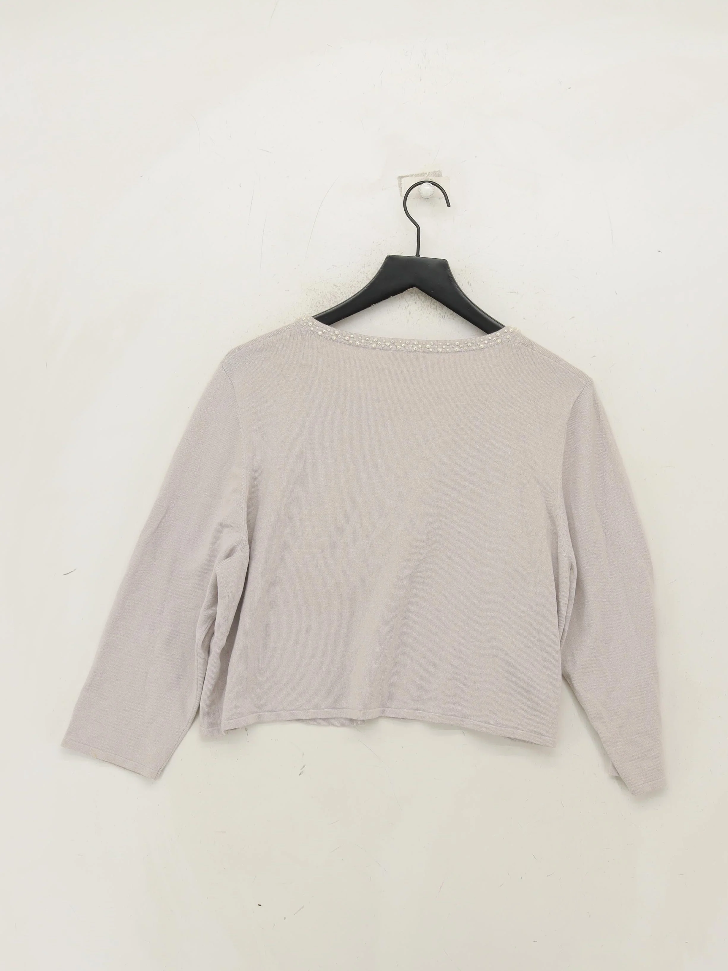 Jacques Vert Women's Cardigan XL Purple Viscose with Nylon Round Neck Cardigan - Image 2