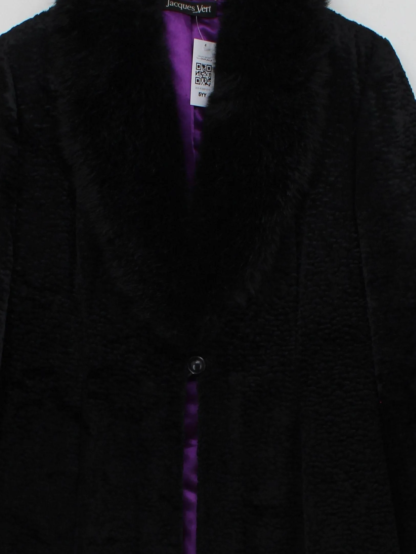 Jacques Vert Women's Coat UK 14 Black Viscose with Cotton Overcoat - Image 3